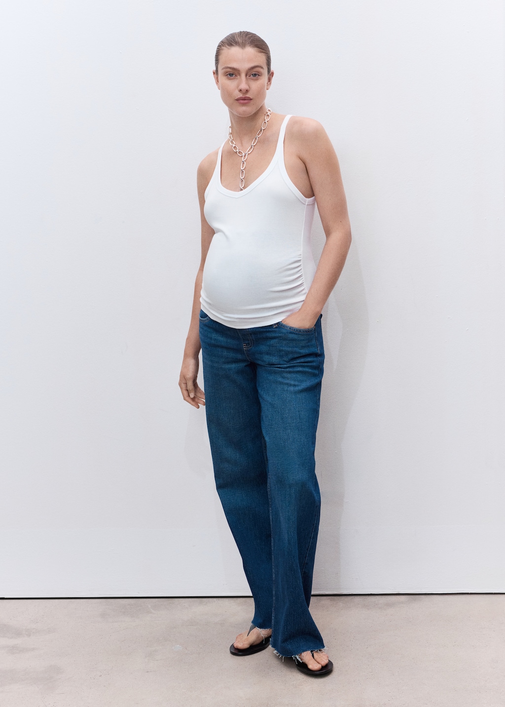 Cotton maternity top with straps - Women | MANGO USA
