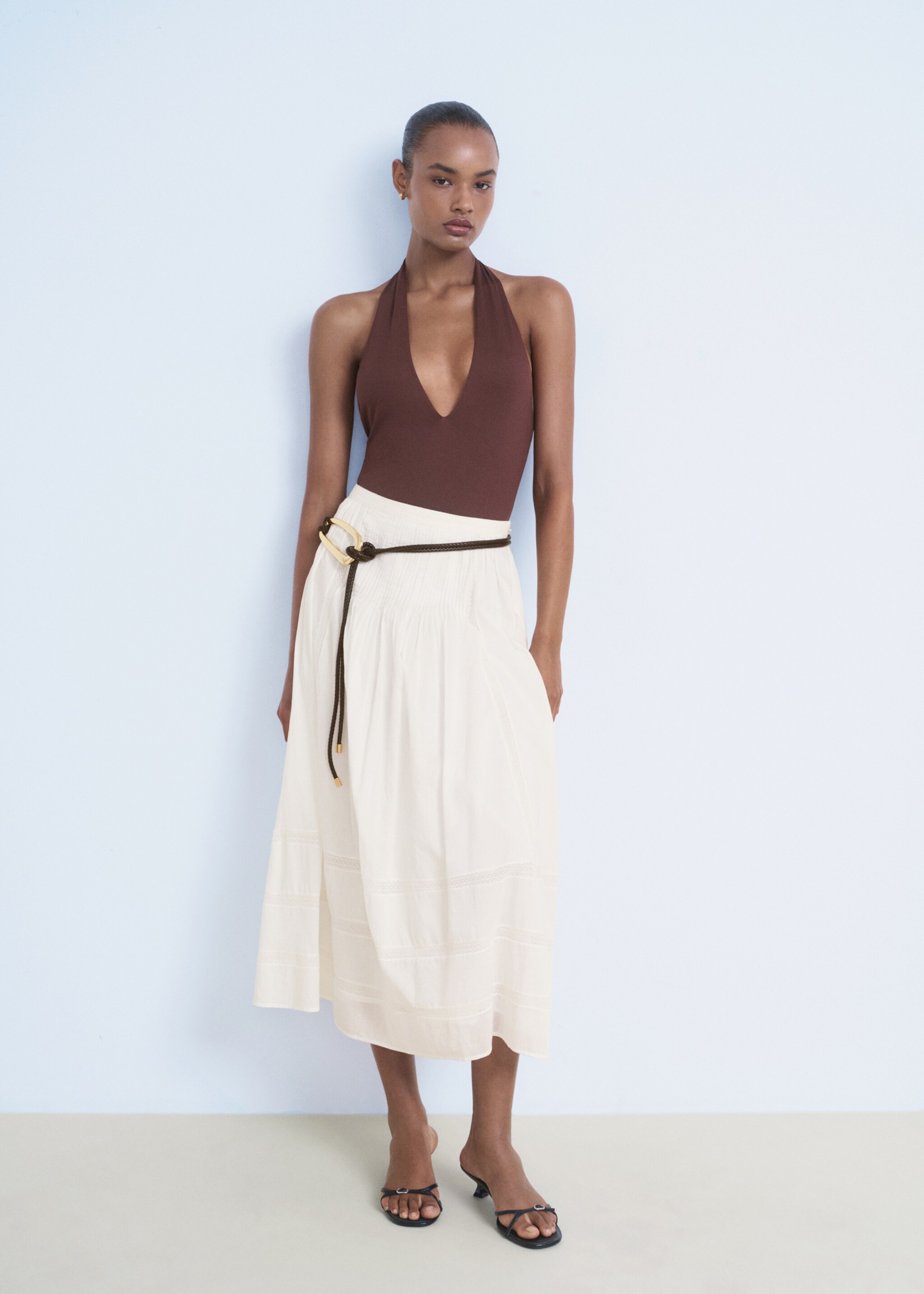 Lace cotton skirt - General plane