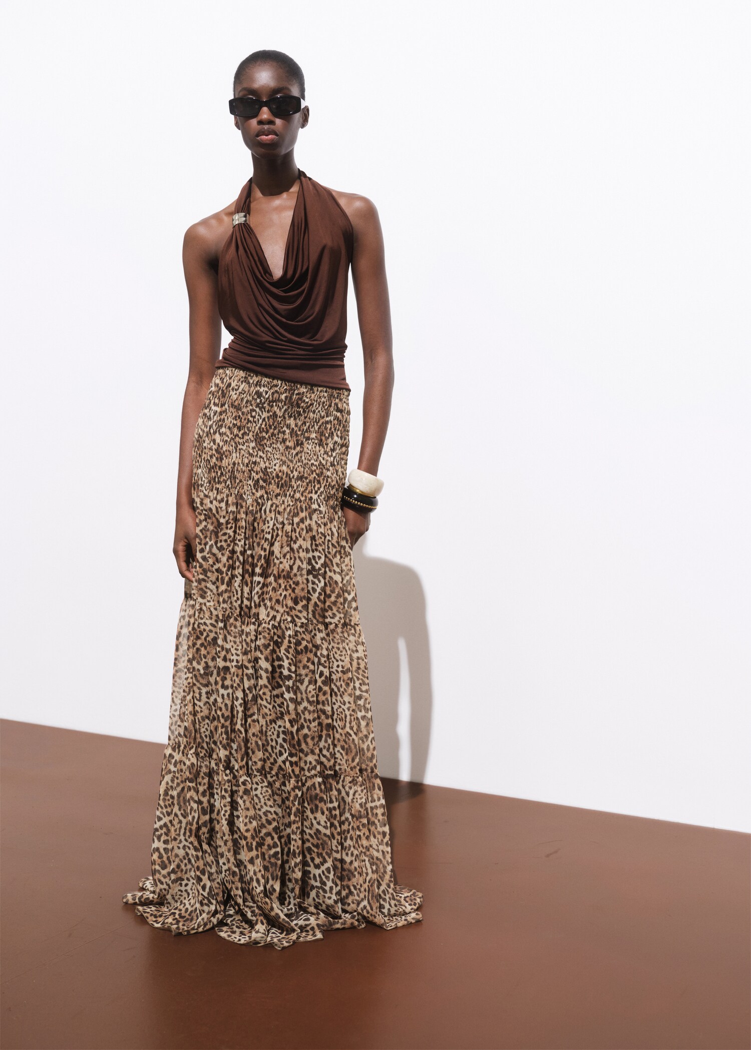 Falda maxi estampado leopardo - Plano general