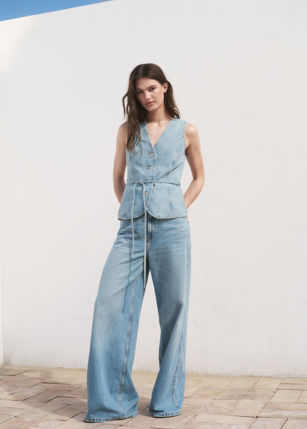 Mango Buttoned denim gilet