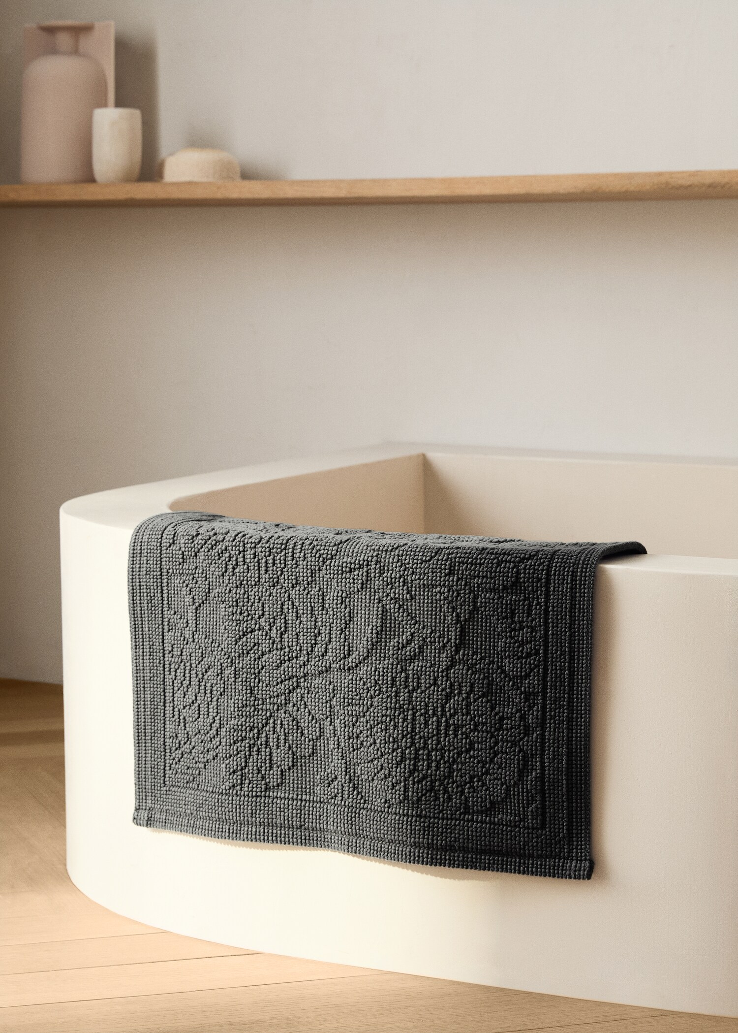 Floral jacquard bath mat - General plane