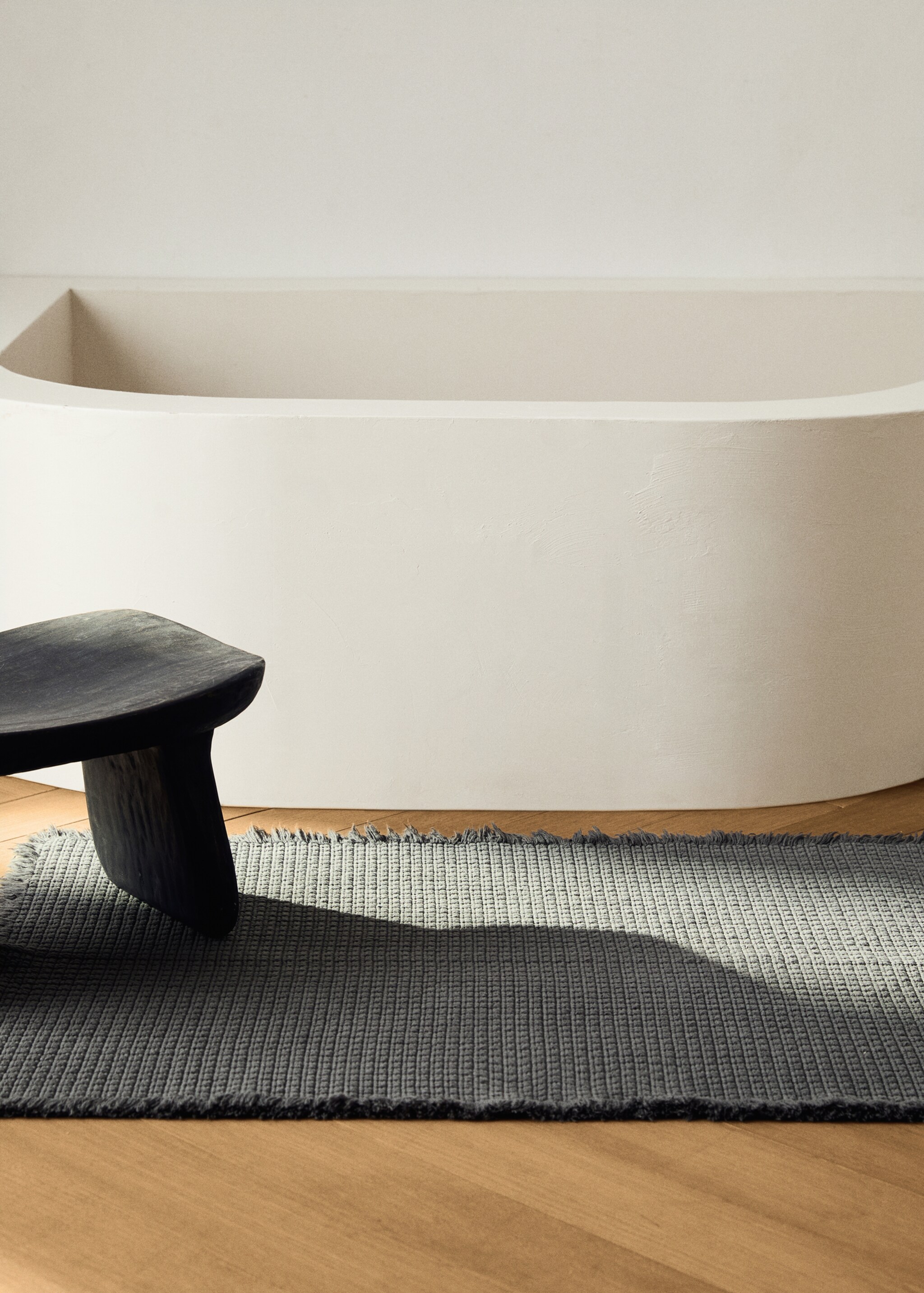 Cotton waffle bath rug - General plane, Charcoal. Ref: 17071552-00.