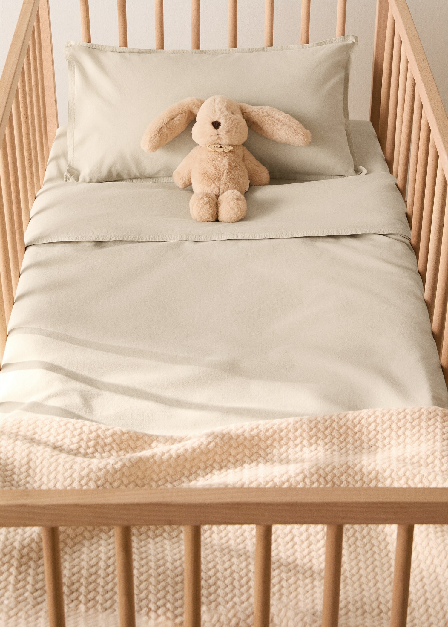 Children’s washed cotton double-stitched duvet cover for cot - General plane