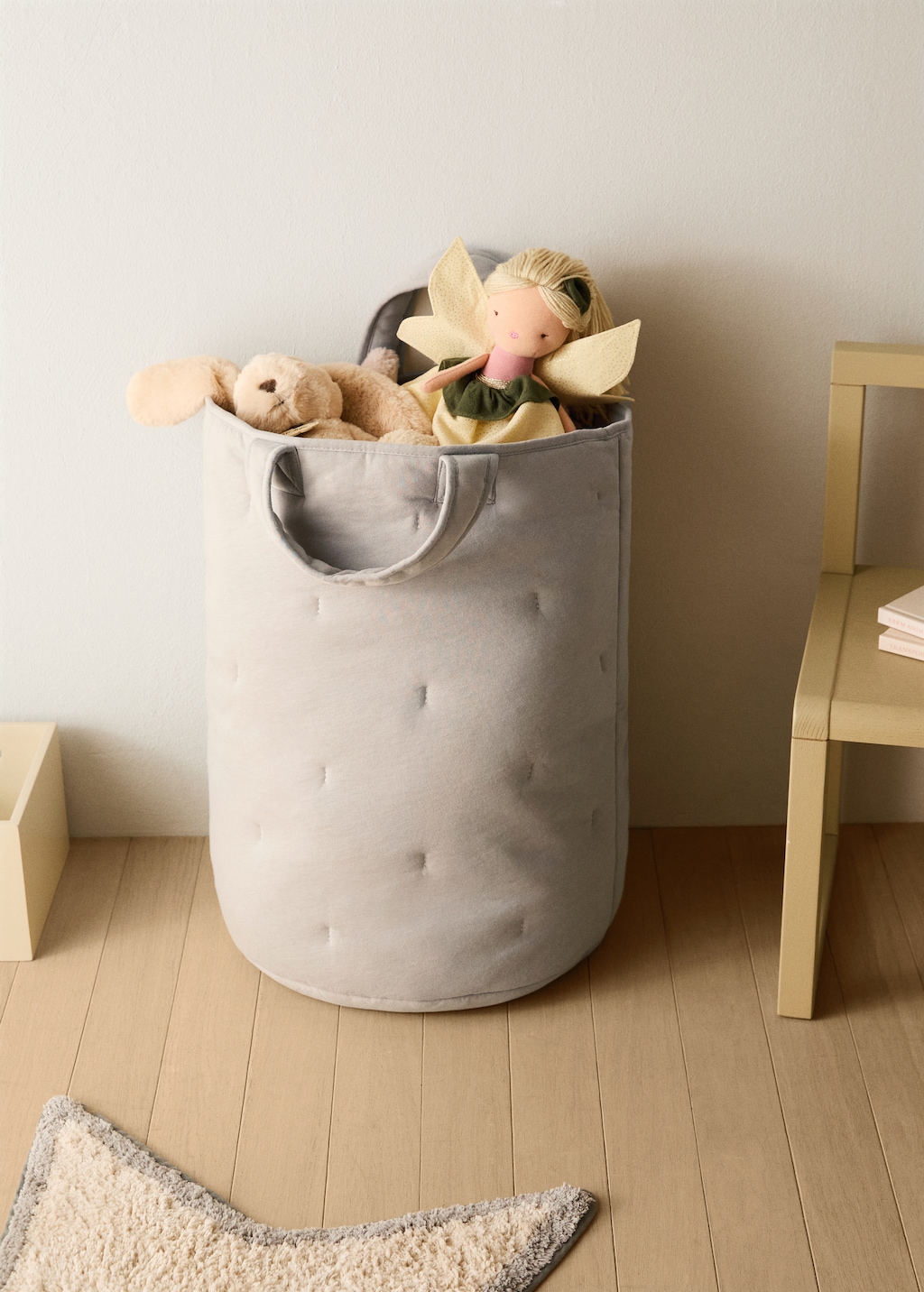 Large quilted cotton basket