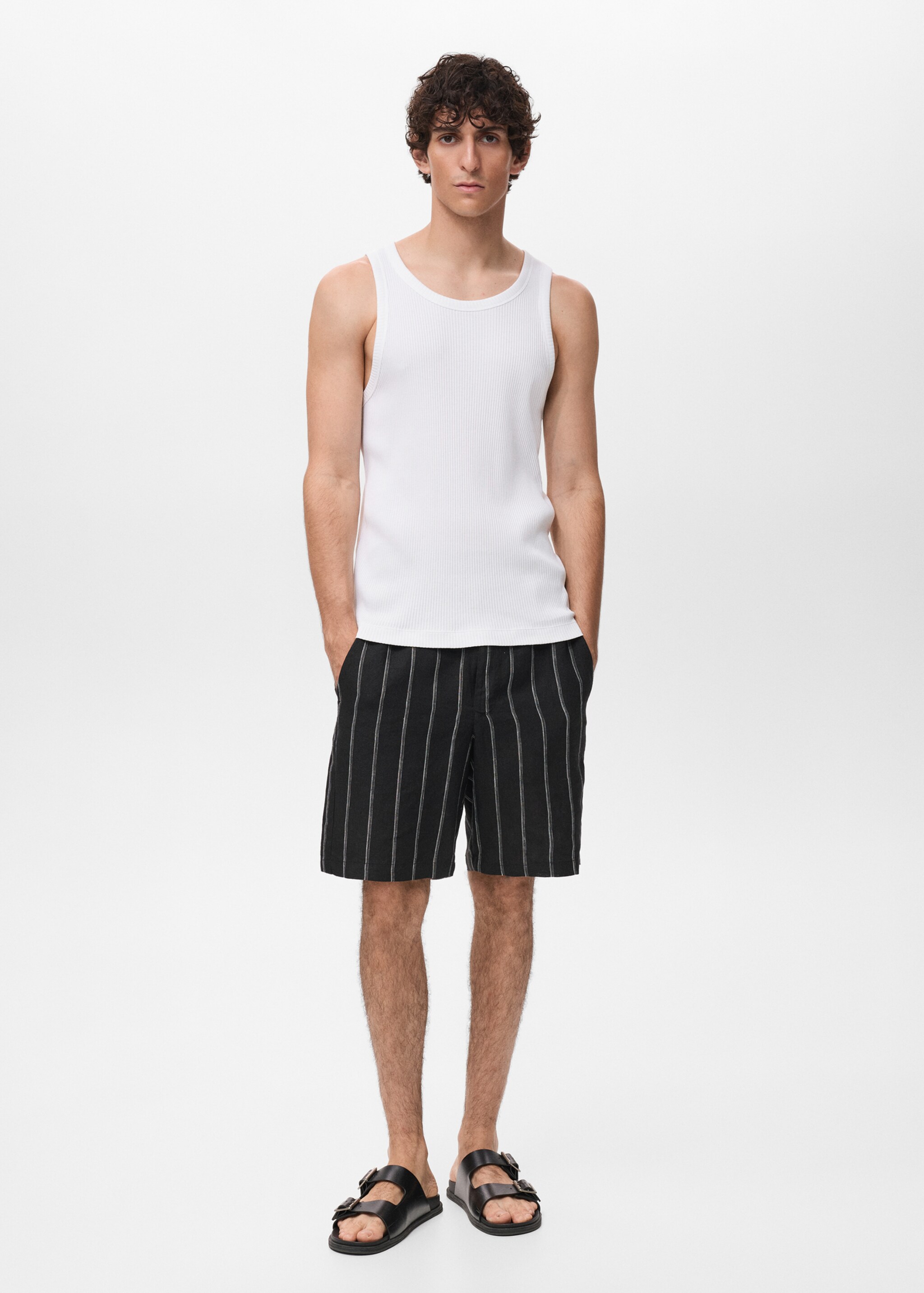Camiseta tirantes canalé slim fit - Plano general