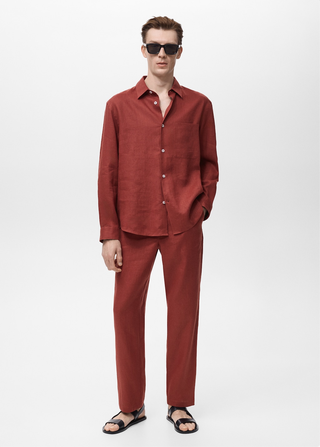 100% linen shirt with pocket