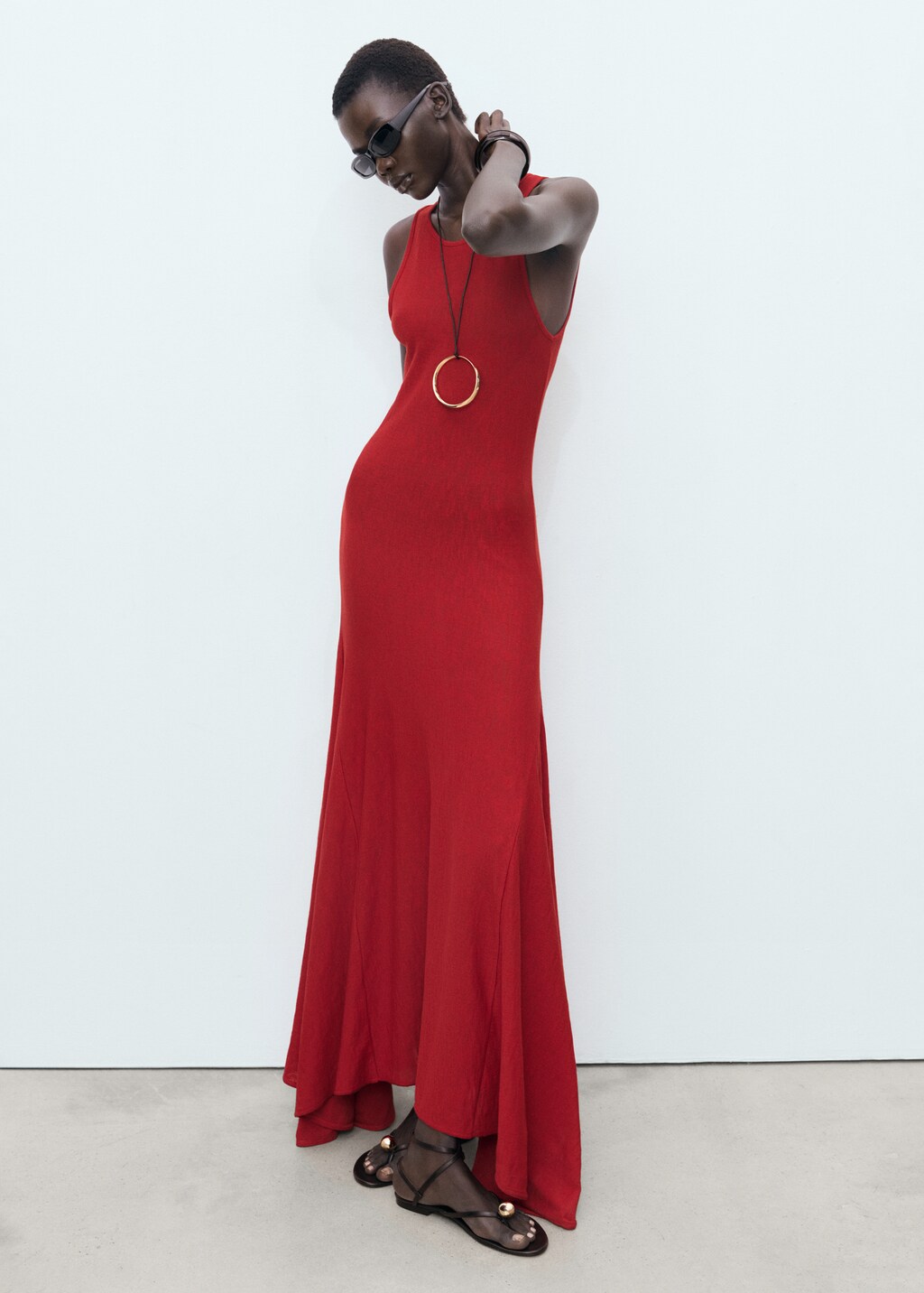 Mango Asymmetrical low-knit dress