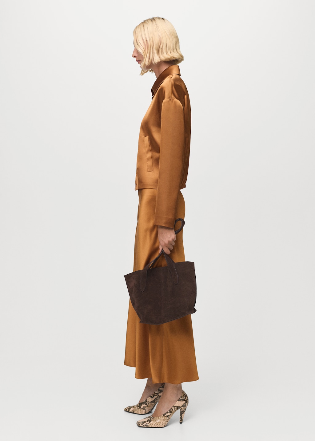 Mango Midi satin skirt