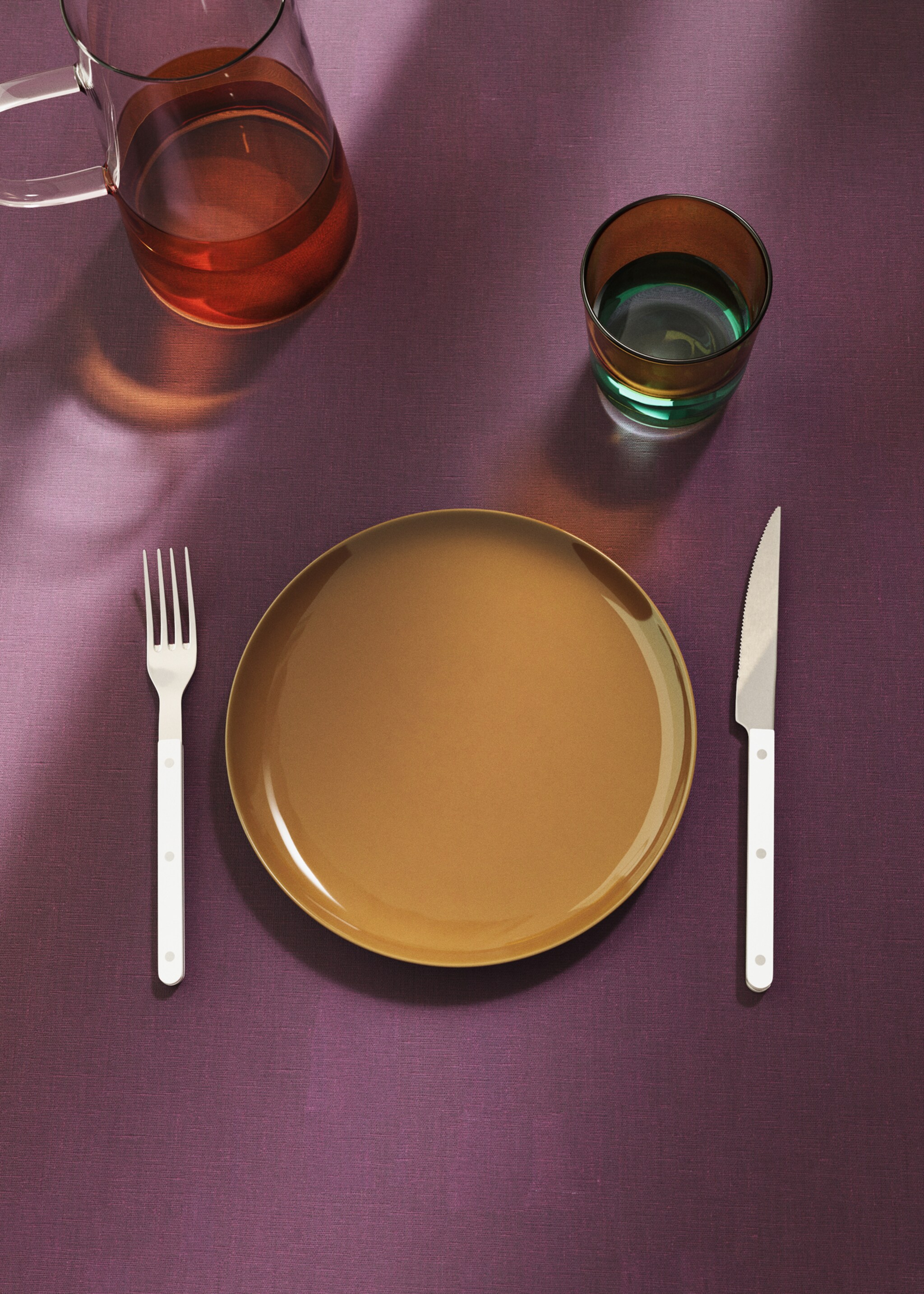 Stoneware dessert plate - General plane, Burnt Orange. Ref: 17073334-00.