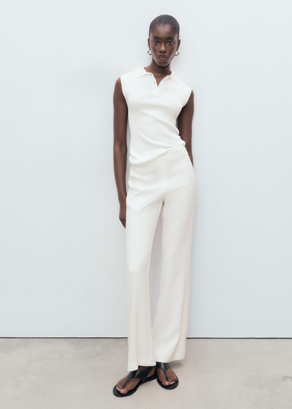 Straight-leg pants with belt loops - image 2