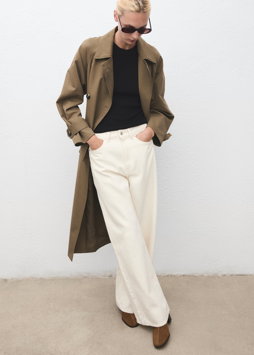 Bottines suède talon bloc - Femme | MANGO France métropolitaine