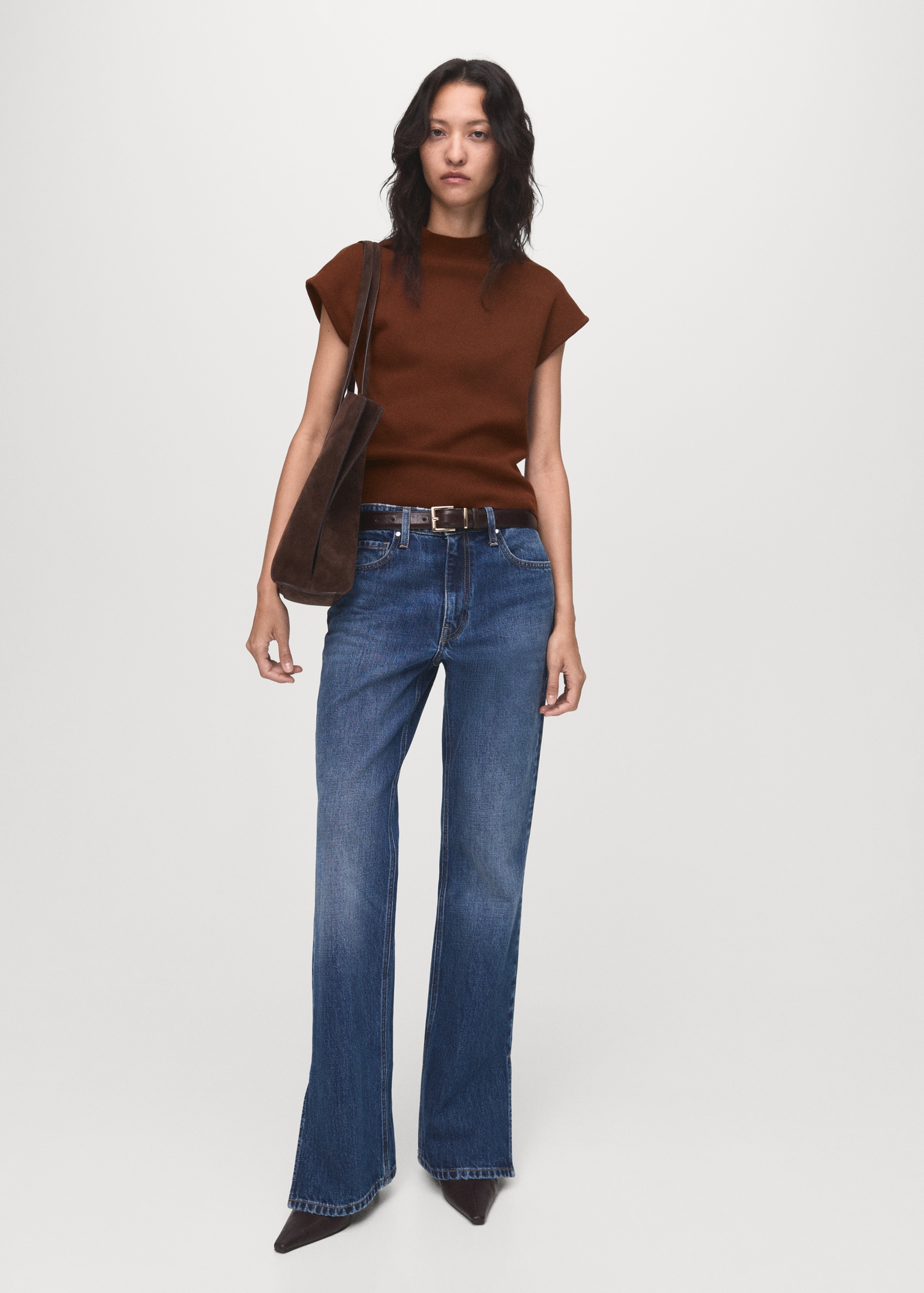 Short-sleeved fine-knit sweater - Women | MANGO USA