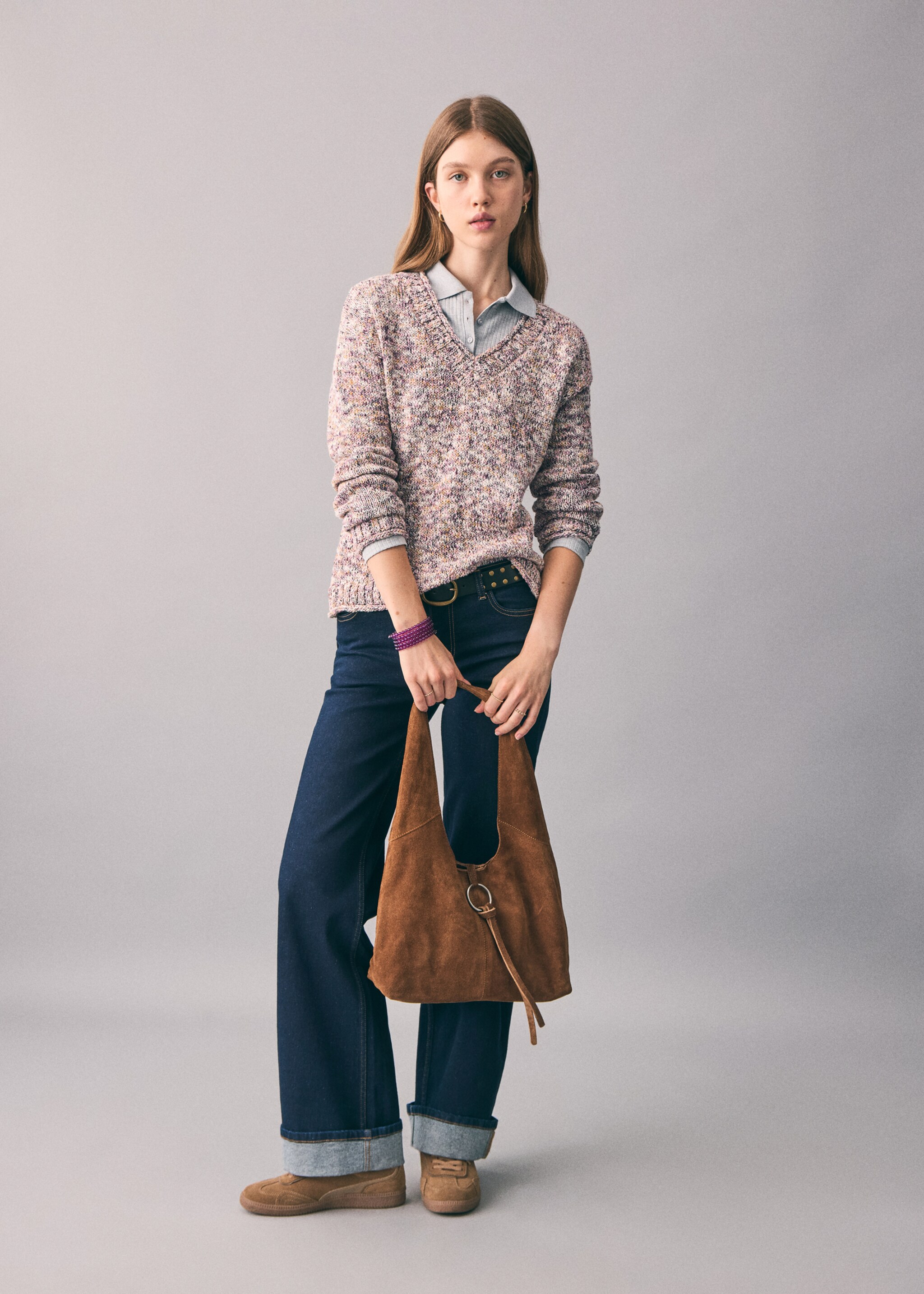 Flecked sweater - General plane, Pastel Pink. Ref: 17074137-00.
