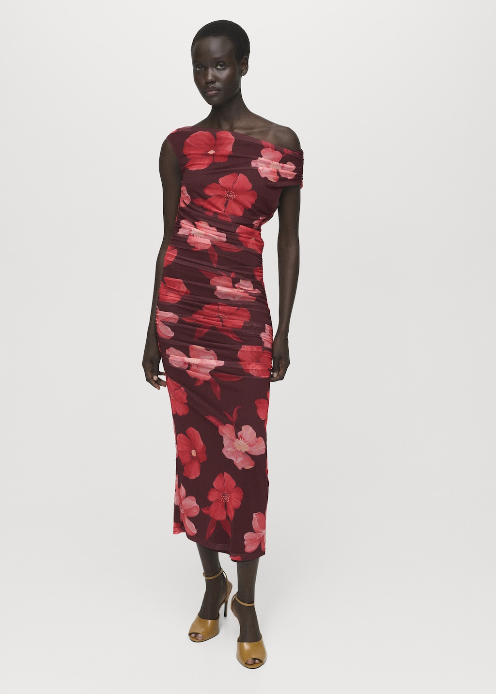 Mango Asymmetrical floral dress