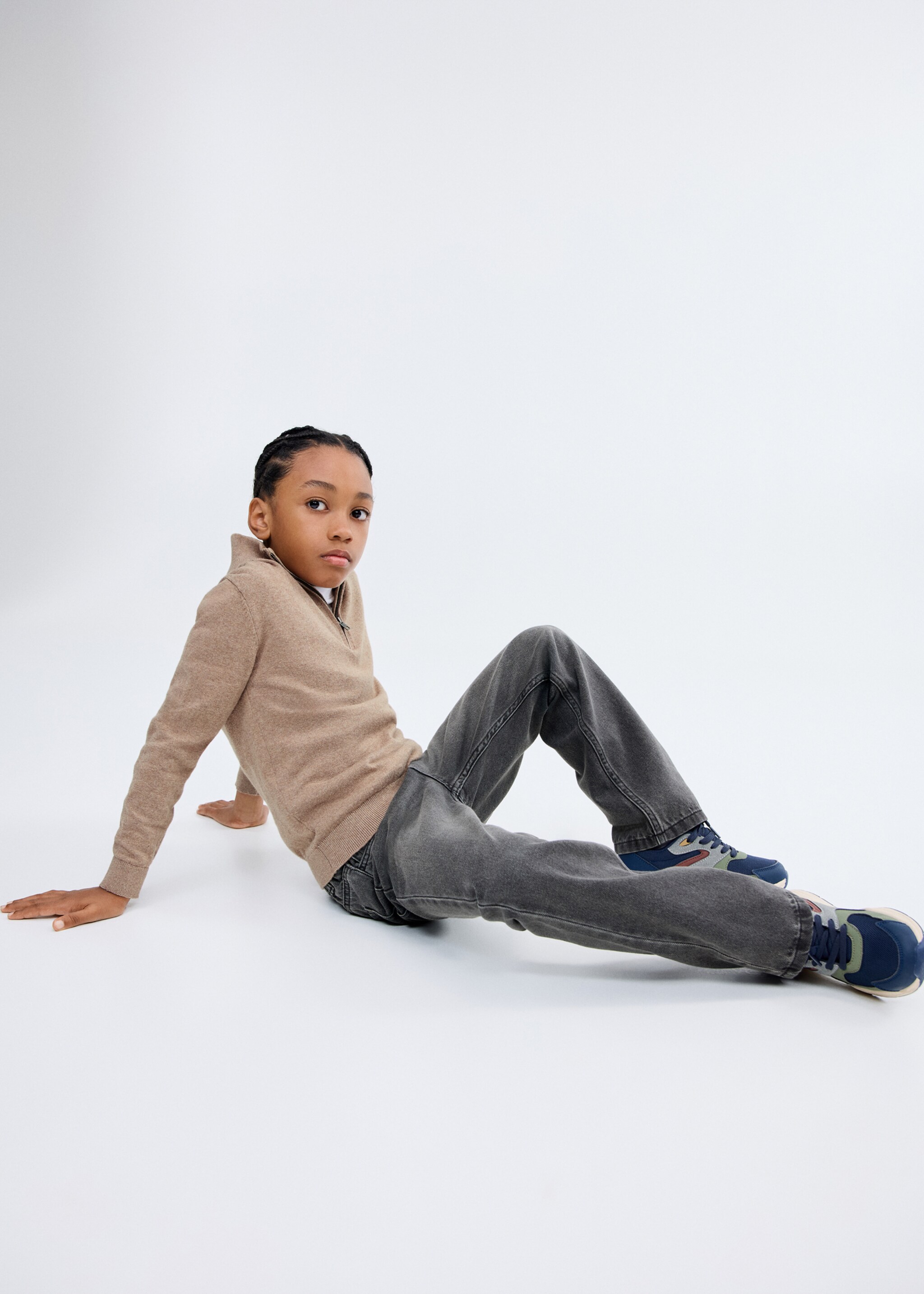 Zip neck jumper - General plane, Medium Brown. Ref: 17074414-00.