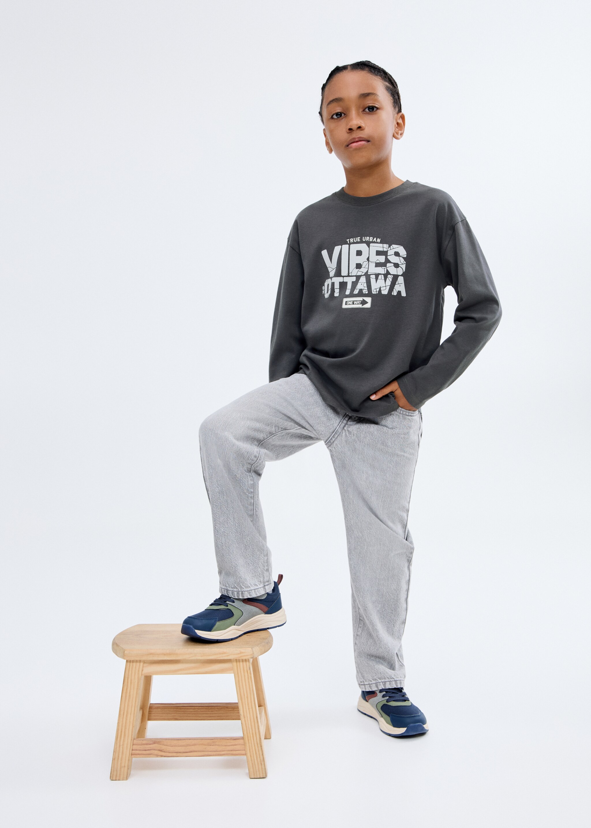 Short-sleeved printed t-shirt - General plane, Charcoal. Ref: 17074417-00.