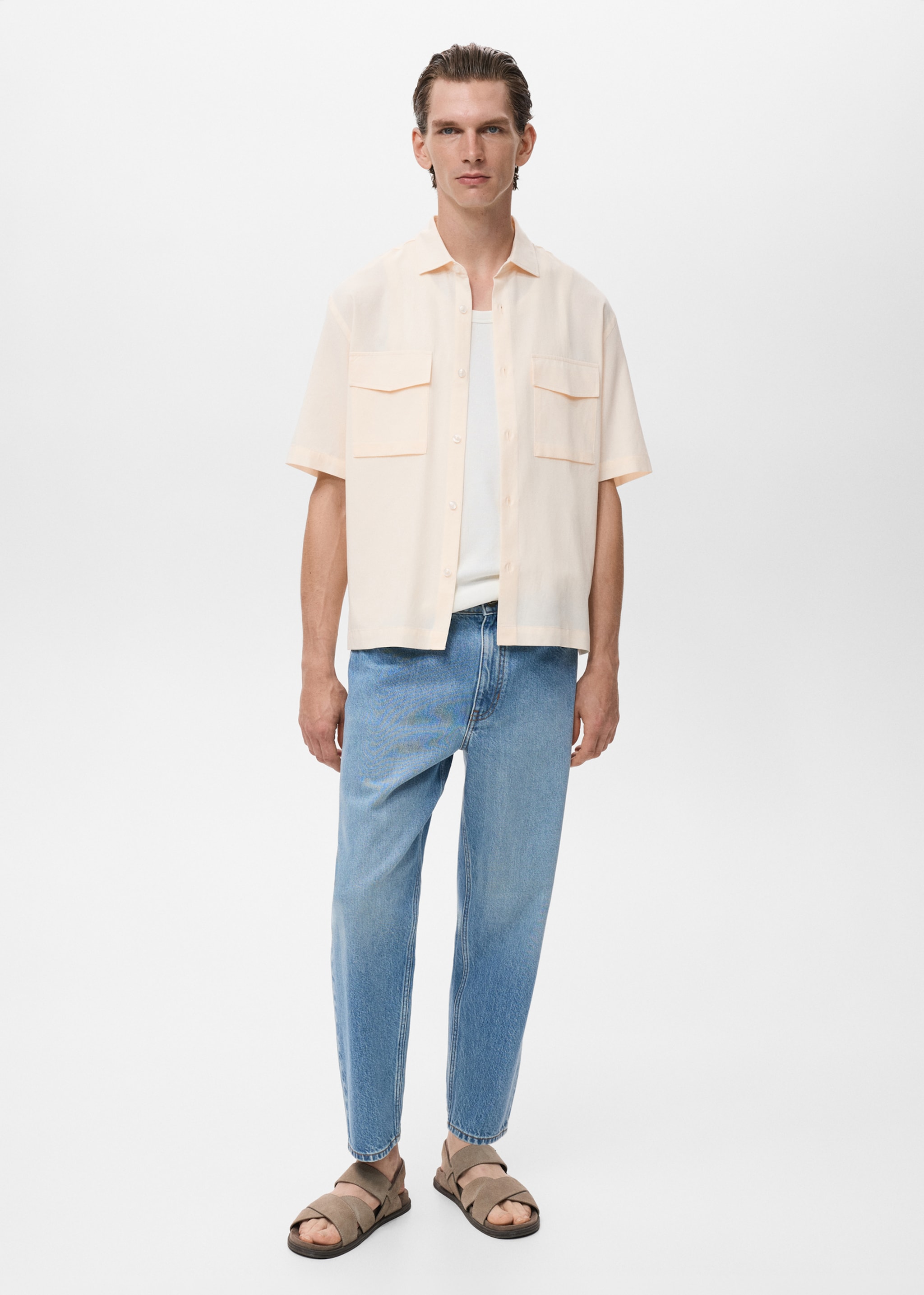 Regular-fit cotton shirt with pocket - General plane