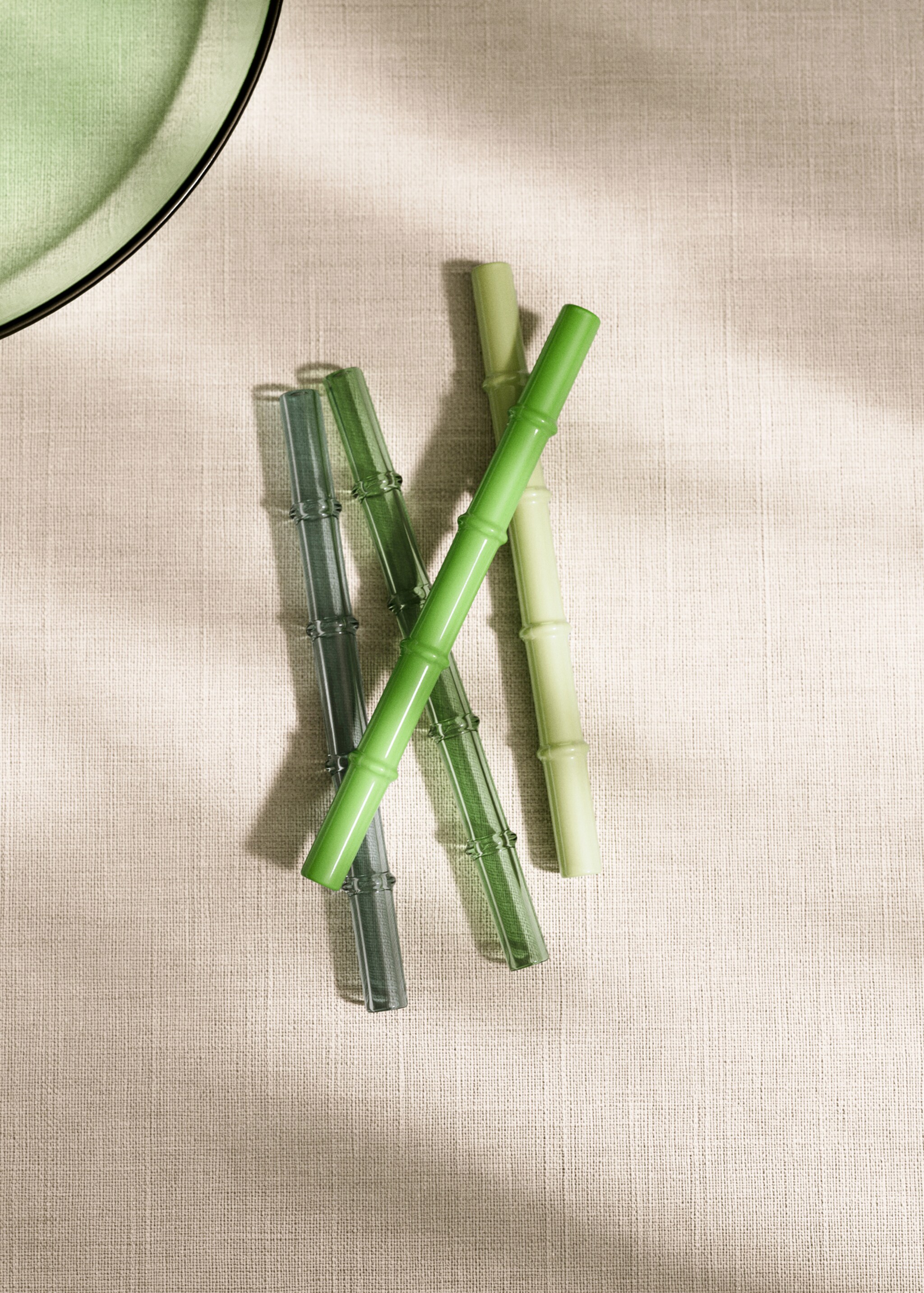 Pack of small multicolour borosilicate drinking straws - General plane, Green. Ref: 17074442-00.