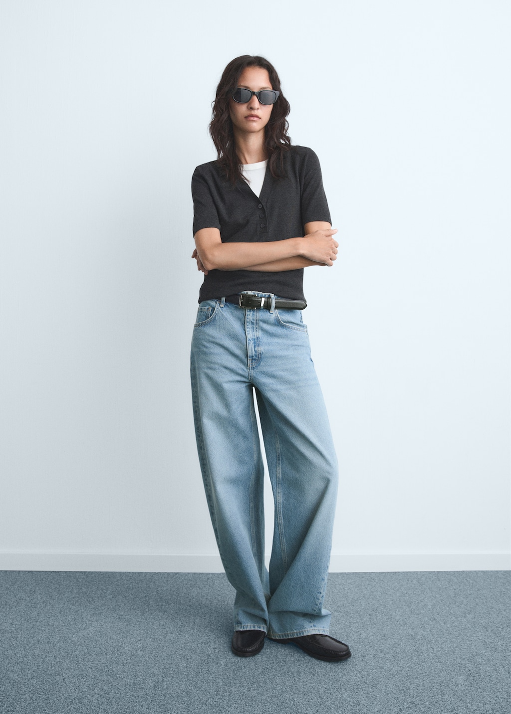 Mango Mid-rise barrel jeans