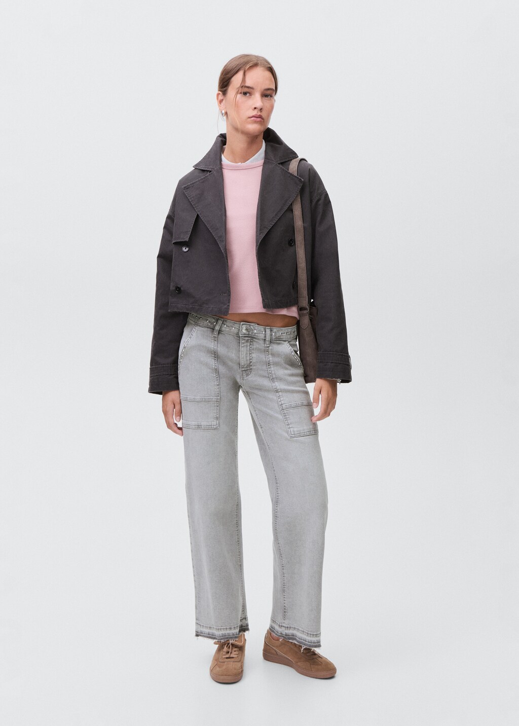 Studded culotte jeans