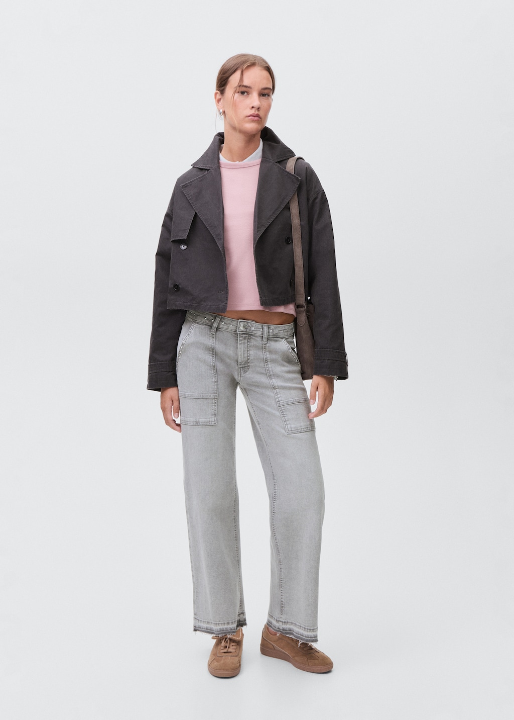 Studded culotte jeans