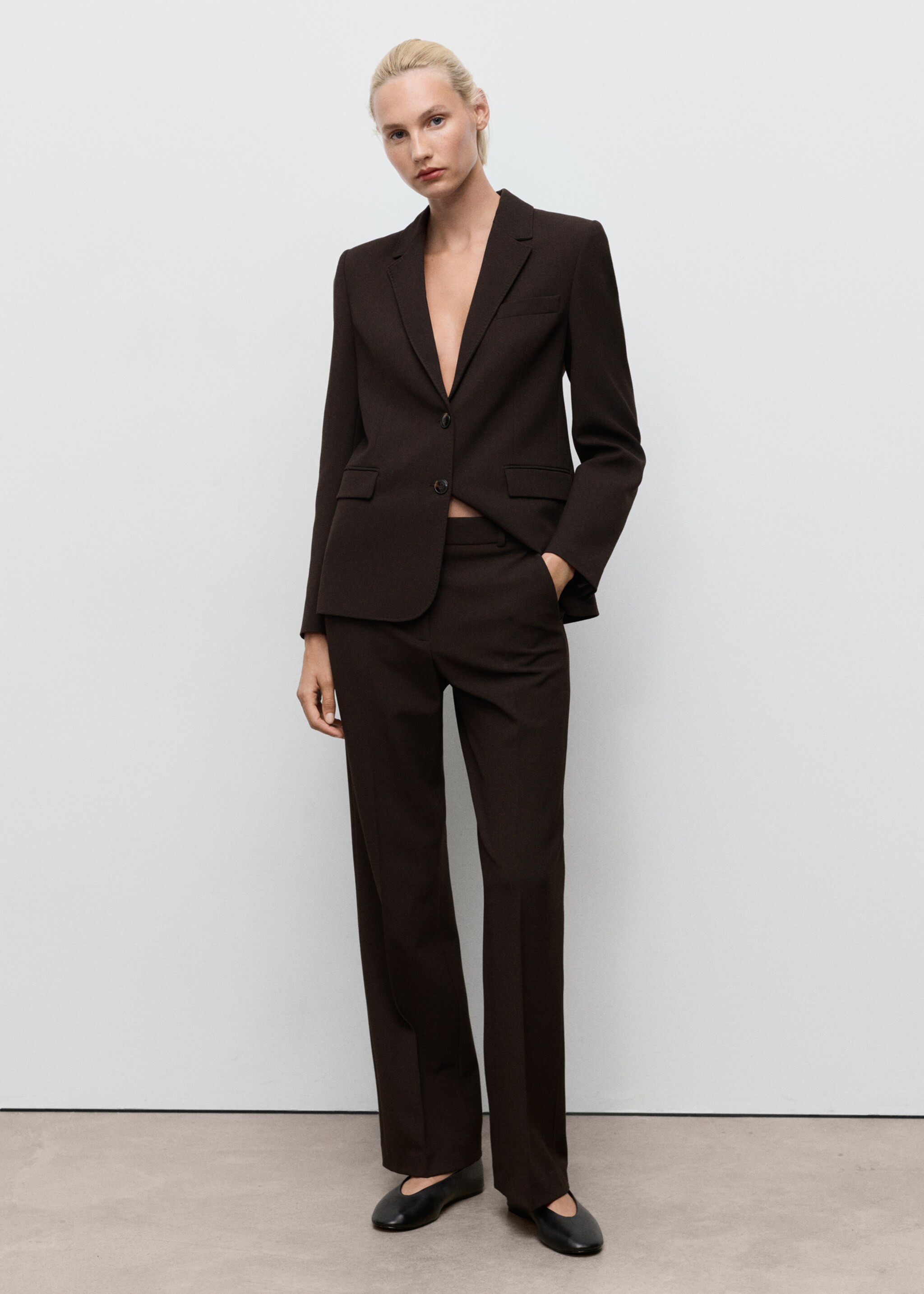 Straight-fit suit trousers - General plane, Chocolate. Ref: 17074786-00.