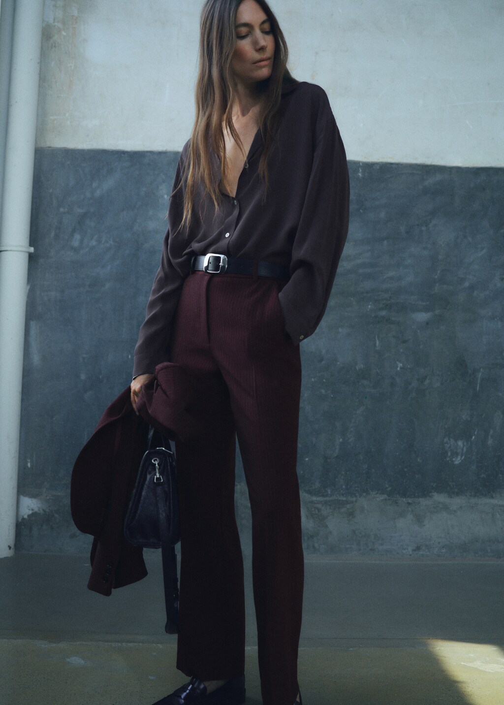 Straight-fit suit pants