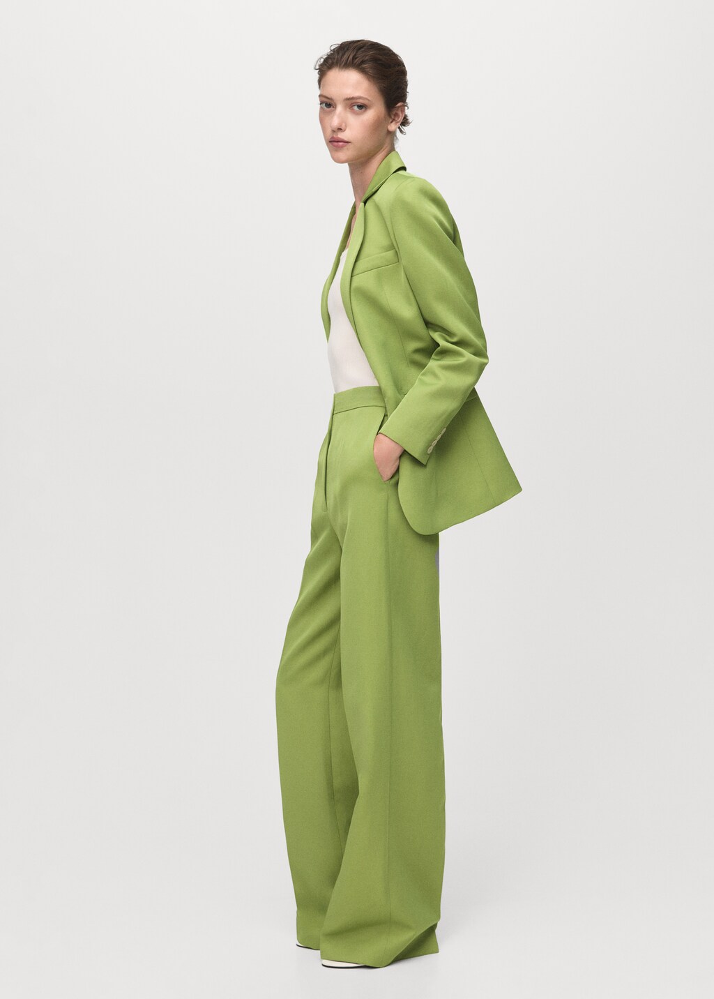 Straight-fit linen-blend suit pants - image 2
