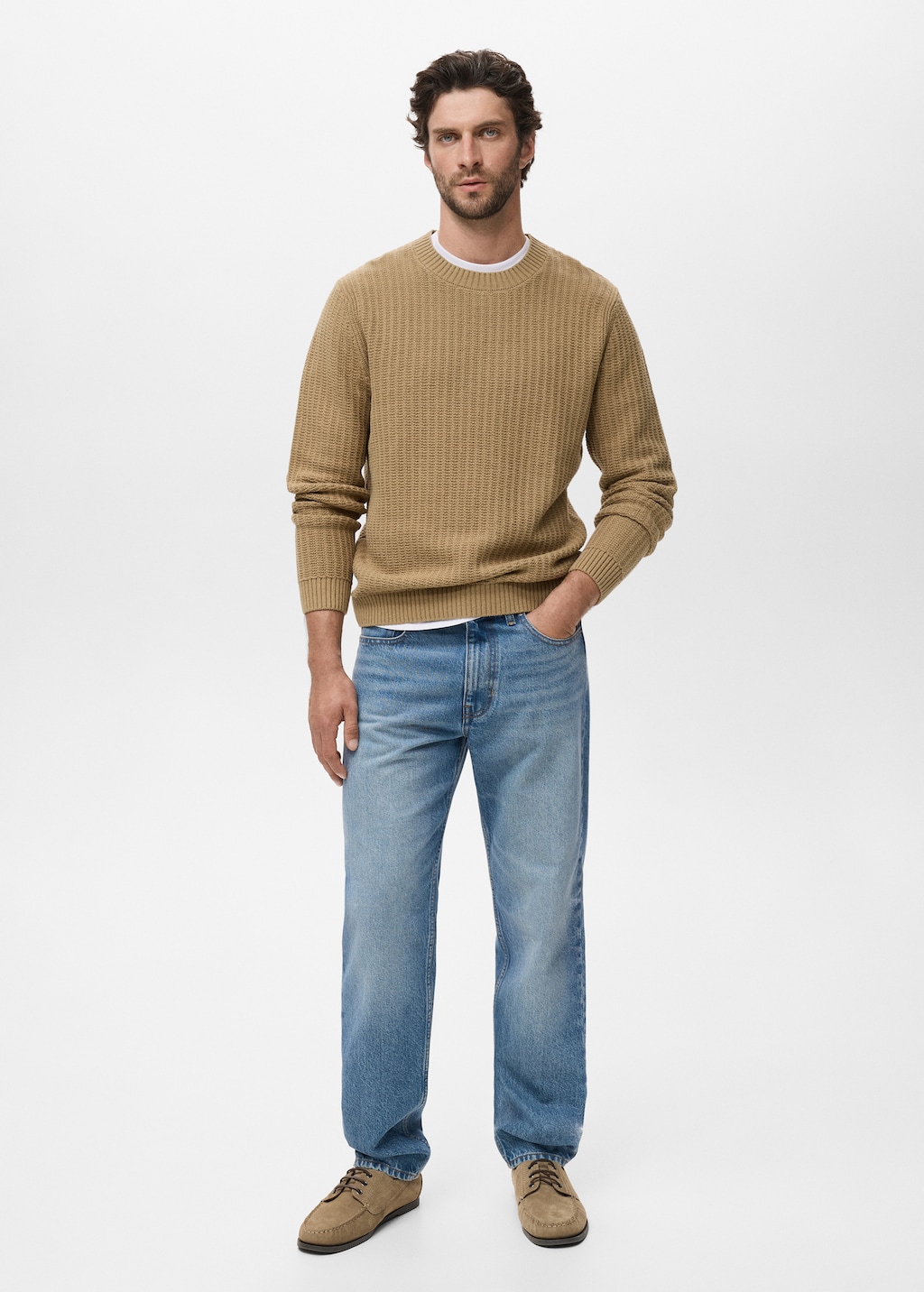 100% cotton structured sweater