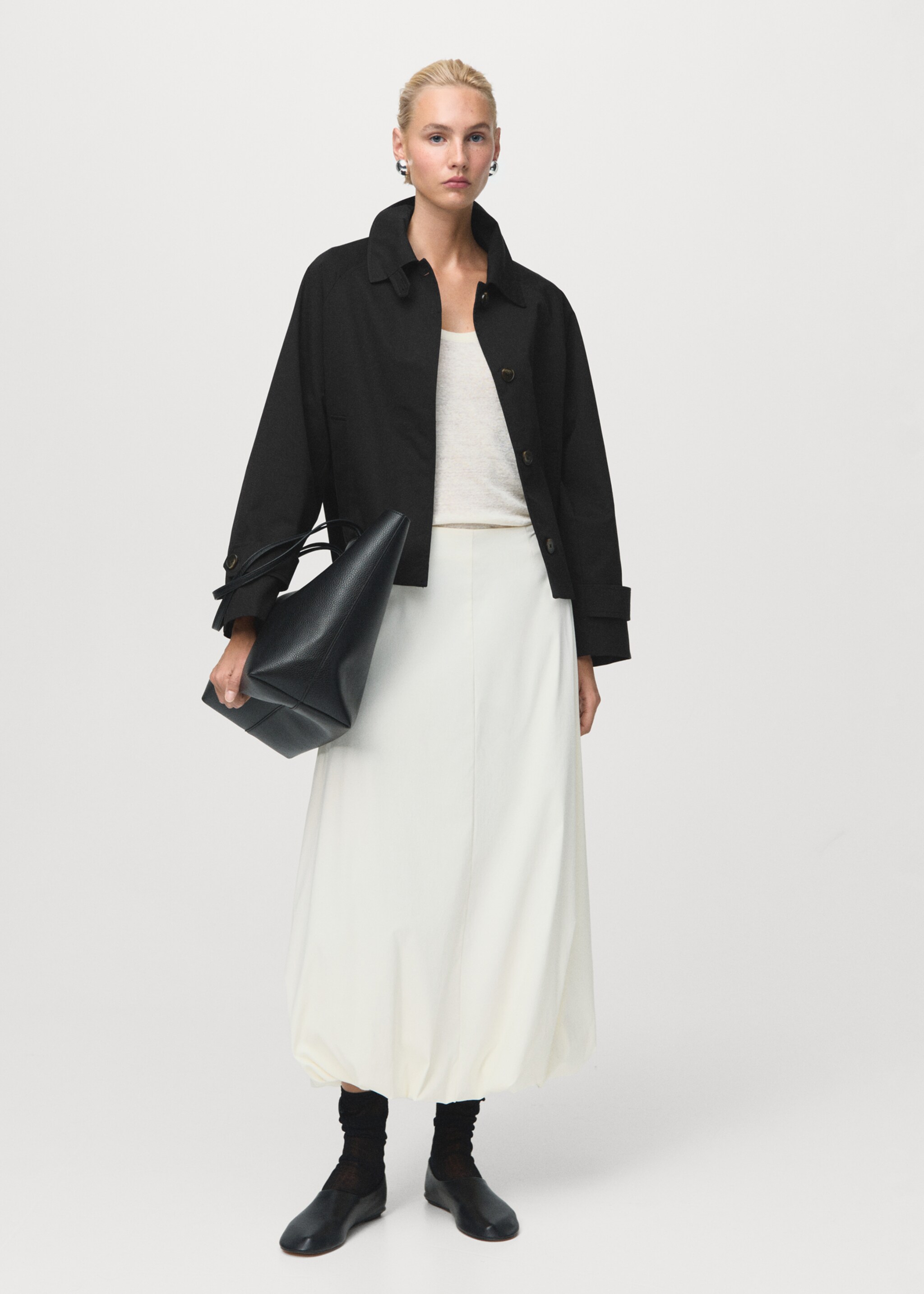 Trench oversize com trabillas - Plano geral, Preto. Ref: 17075152-00.