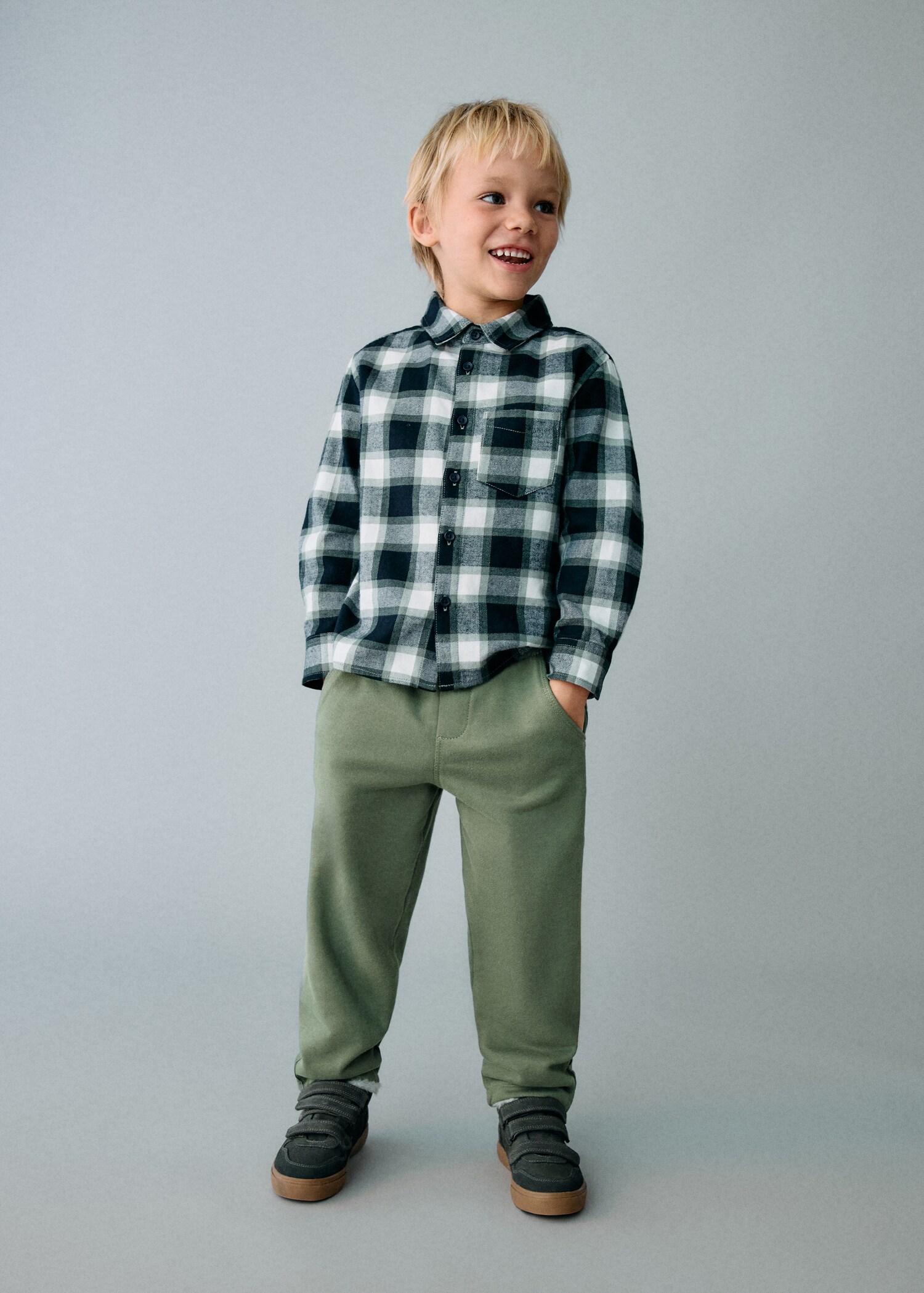 Cotton drawstring joggers - General plane