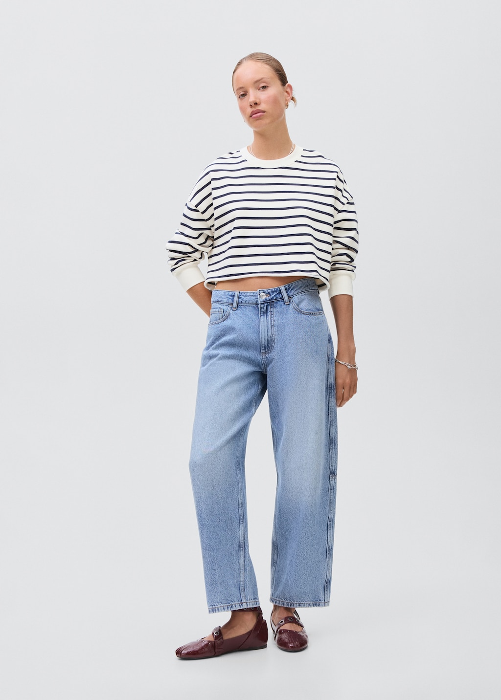 Contrast striped sweatshirt