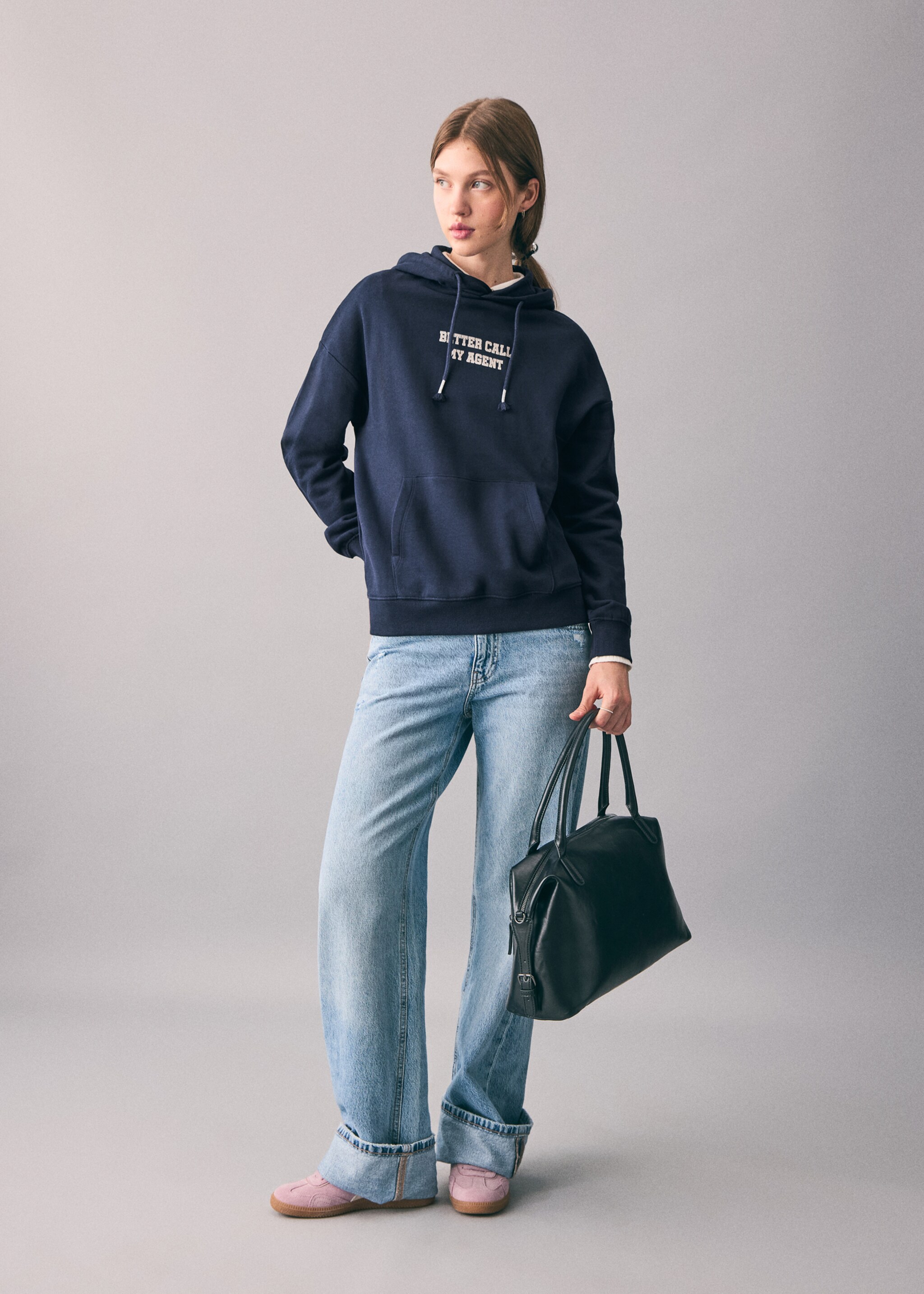 Sweatshirt with glitter print - General plane, Navy. Ref: 17075799-00.