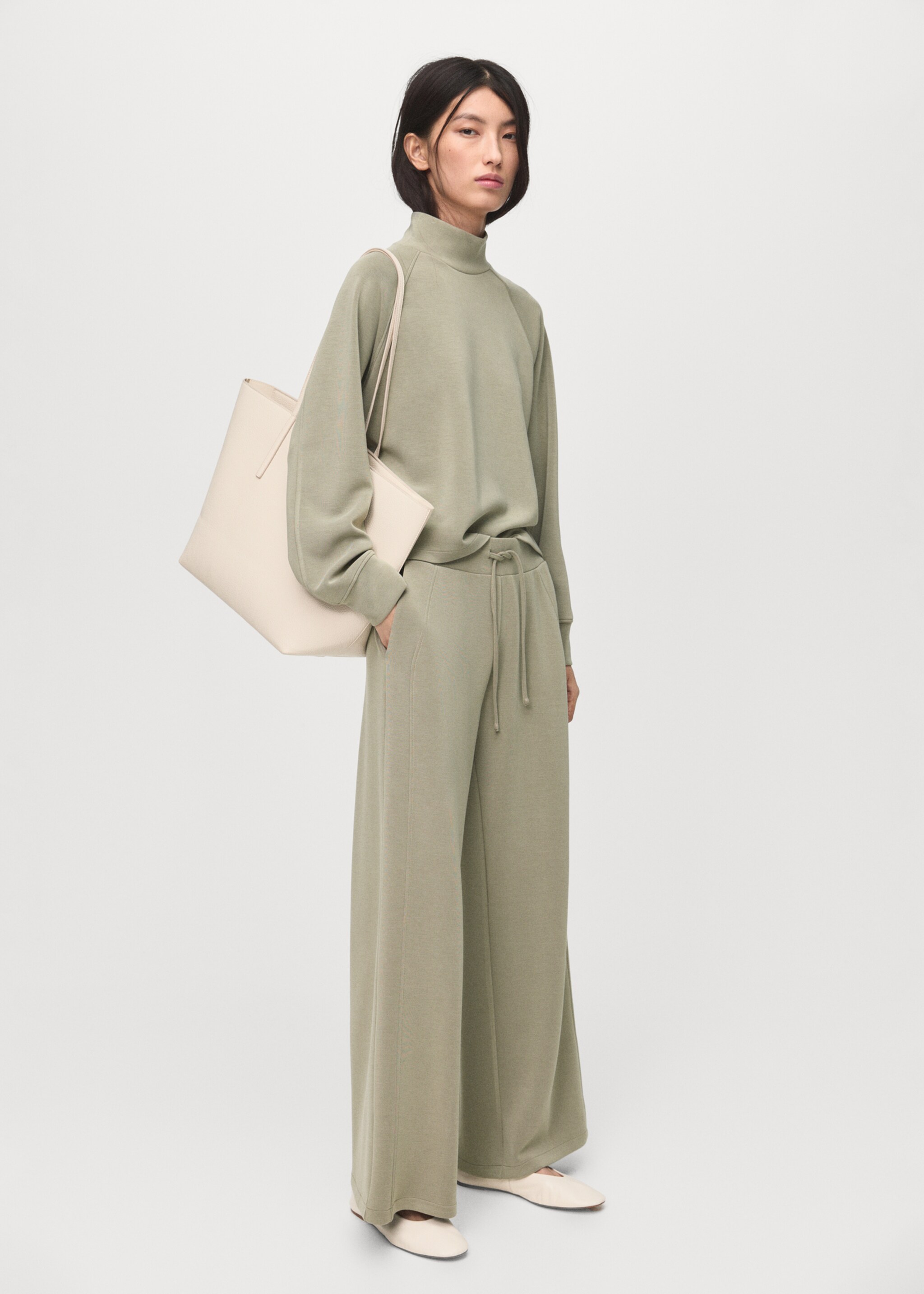 High collar sweatshirt - General plane, Khaki. Ref: 17075812-00.