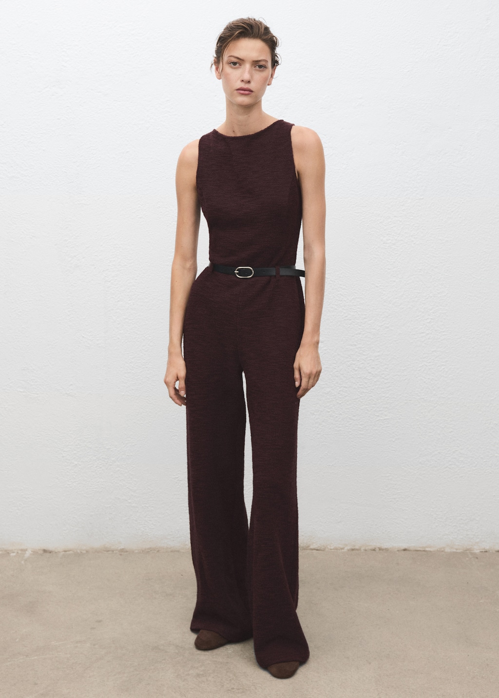 Mango Marl jumpsuit with belt