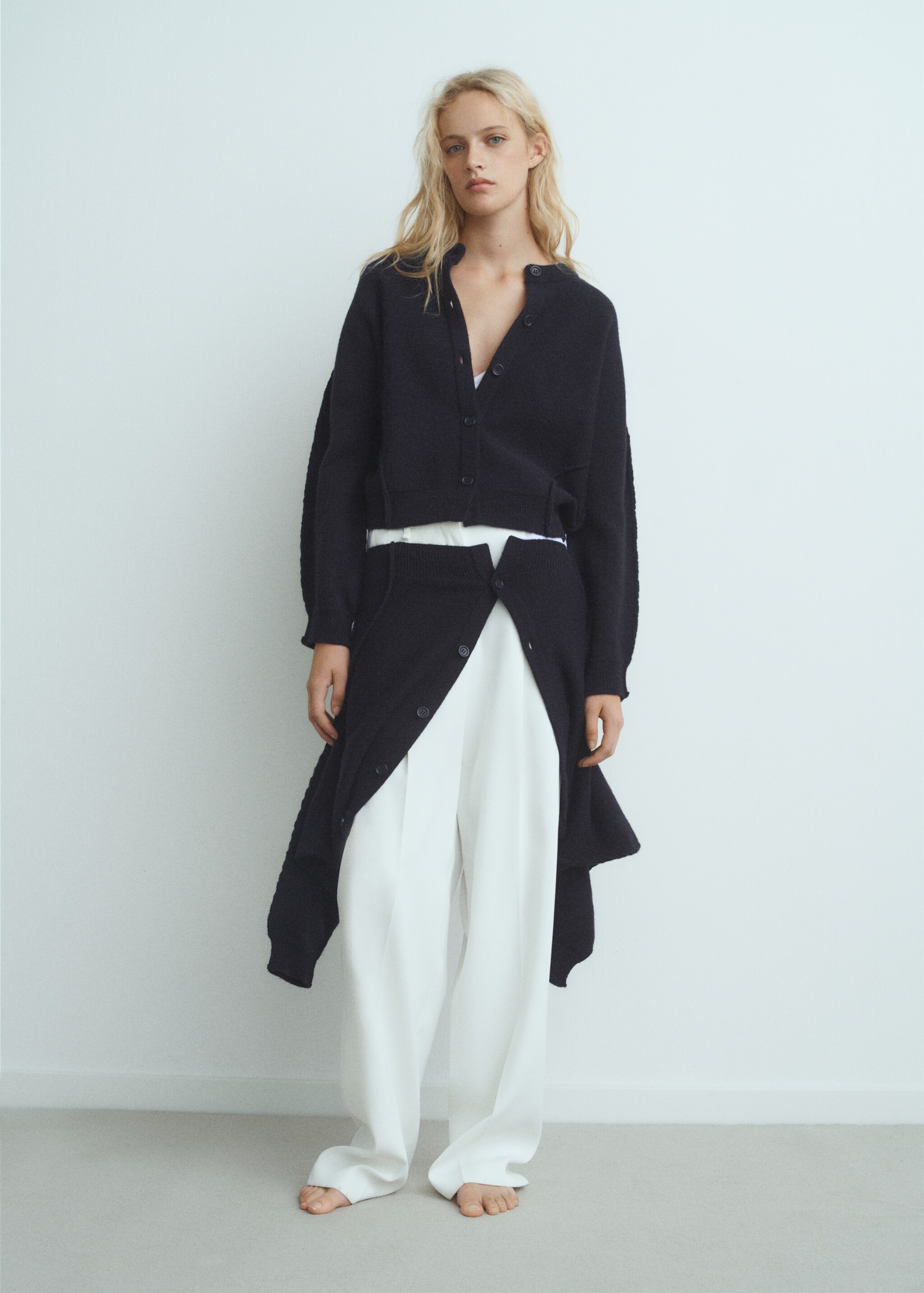 Straight-fit cardigan with buttons - General plane, Dark Navy. Ref: 17075823-00.