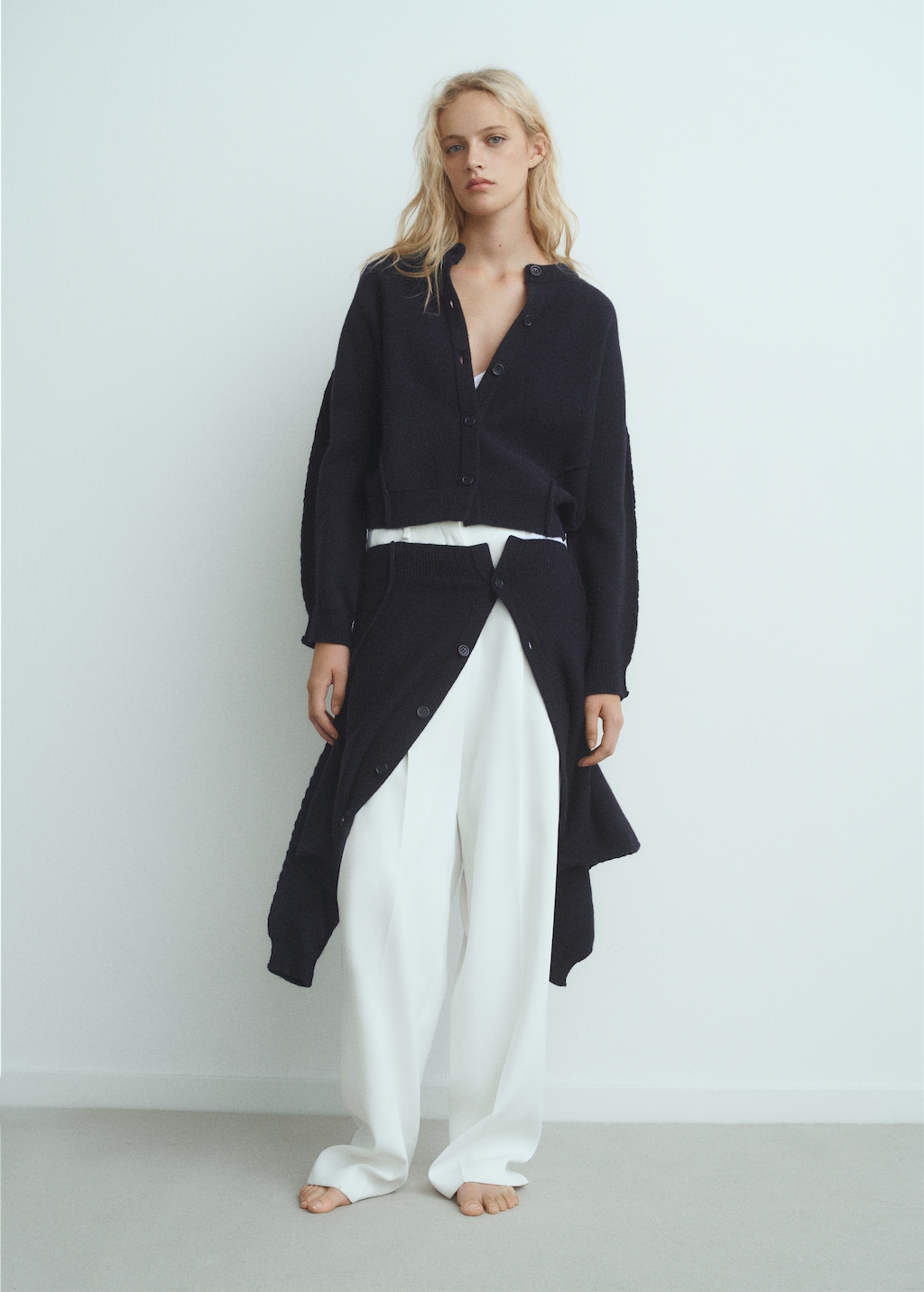 Straight-fit cardigan with buttons