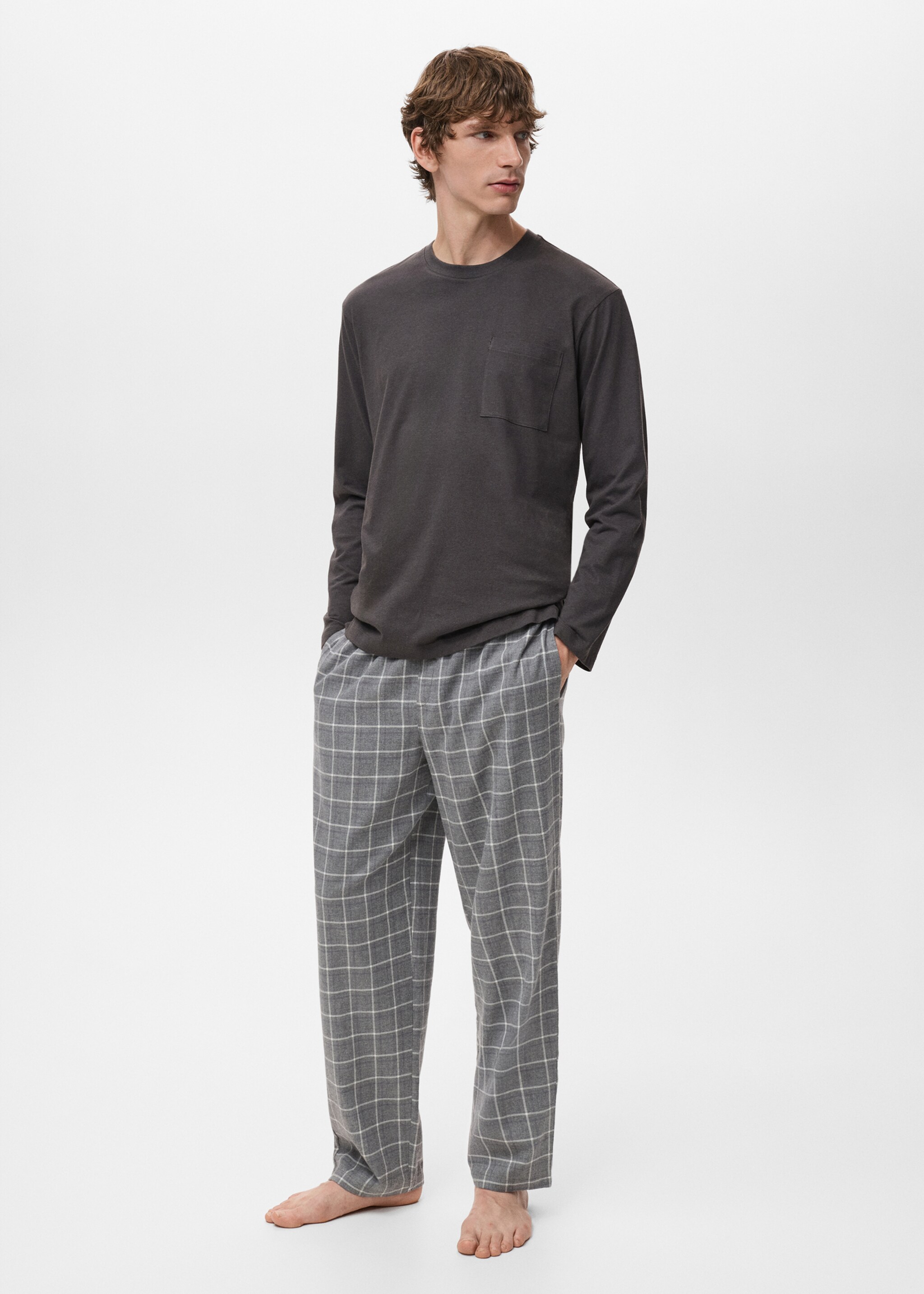 Check cotton pyjama pack - General plane, Grey. Ref: 17075973-00.