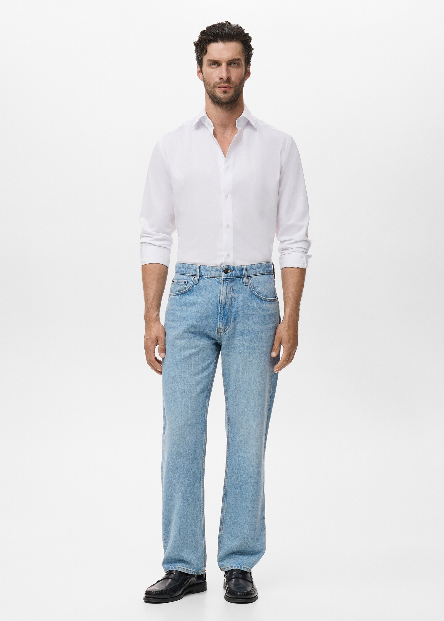 Slim-Fit Baumwollhemd - Allgemeine Ansicht