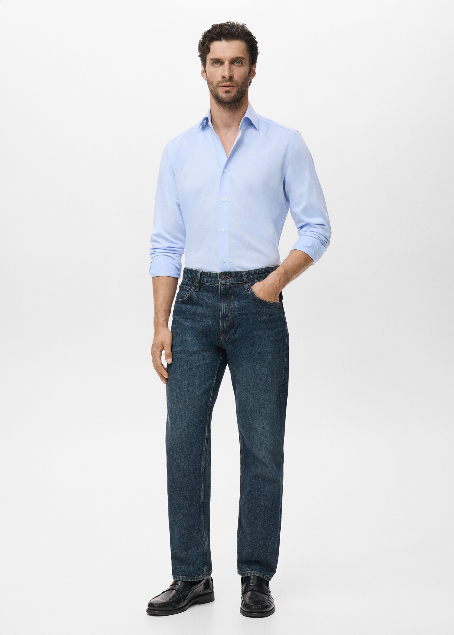 Slim-Fit Baumwollhemd - Allgemeine Ansicht