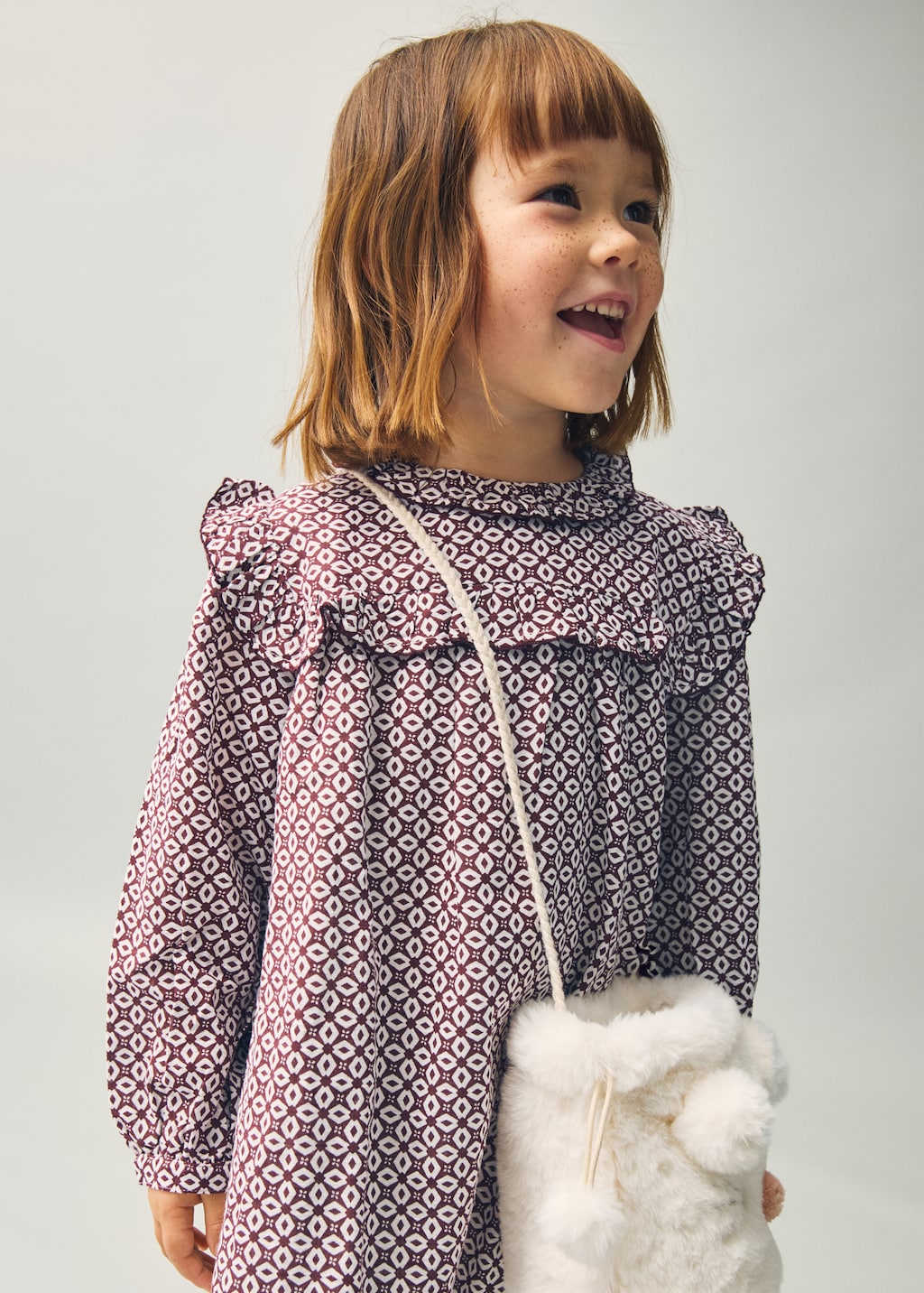 Ruffled printed dress