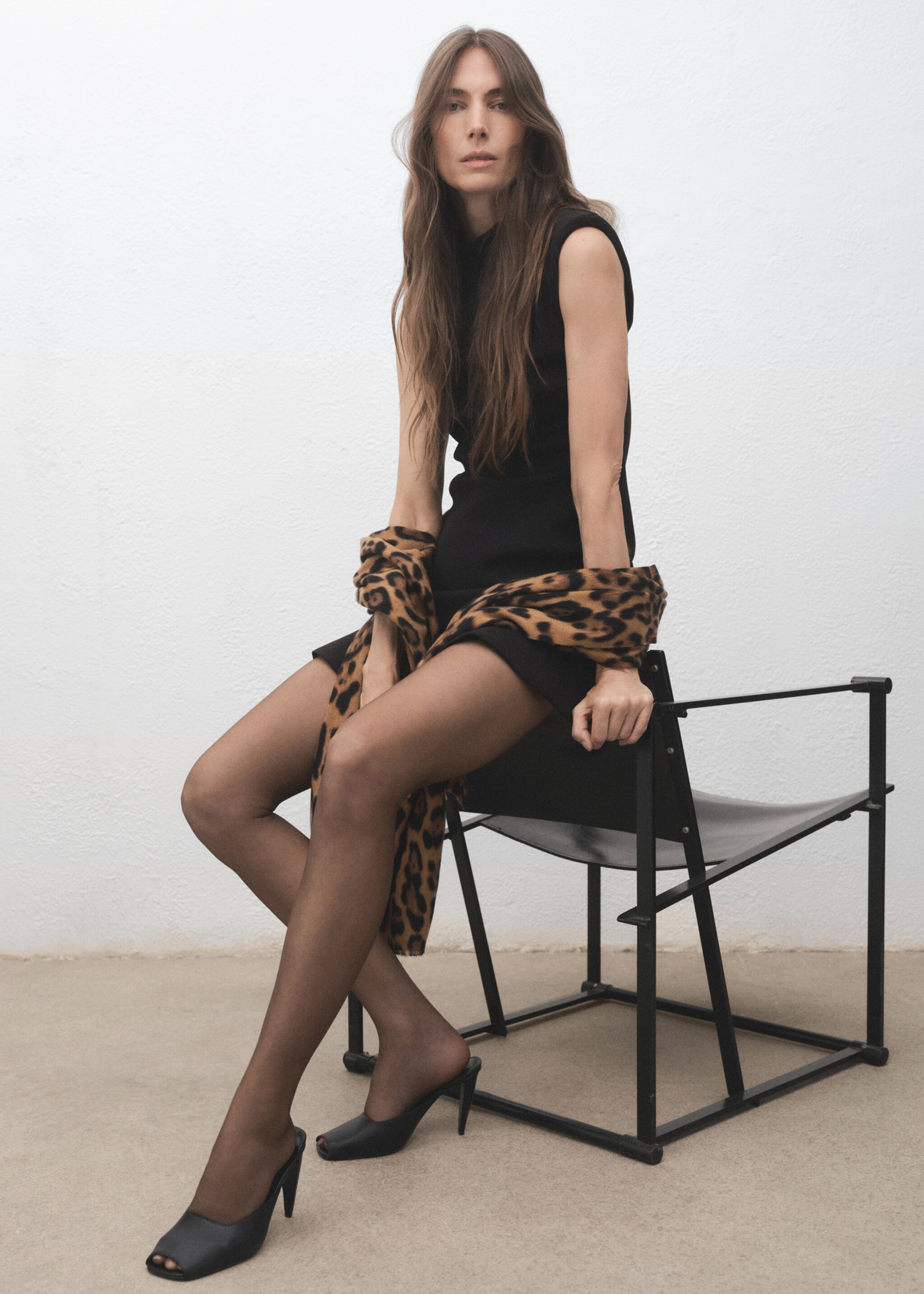 Leopard-print scarf - General plane, Brown. Ref: 17076351-00.