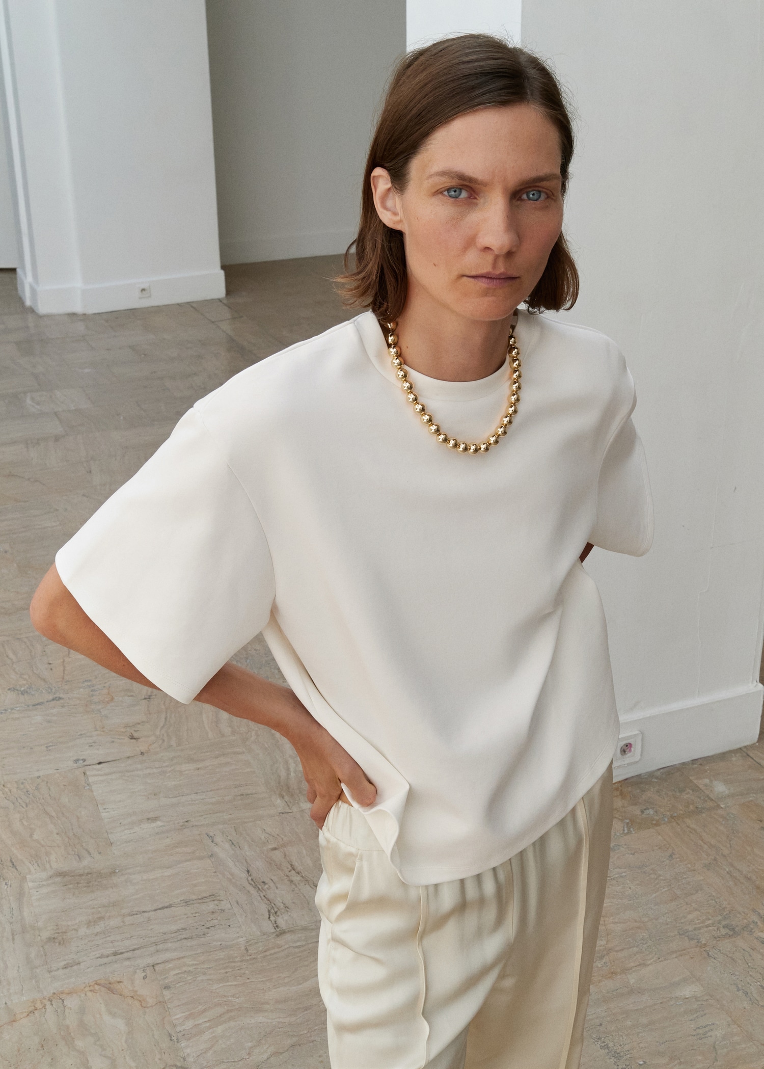 Clothing Magliette Donna Mango Maglietta 100% Lino Donna MANGO