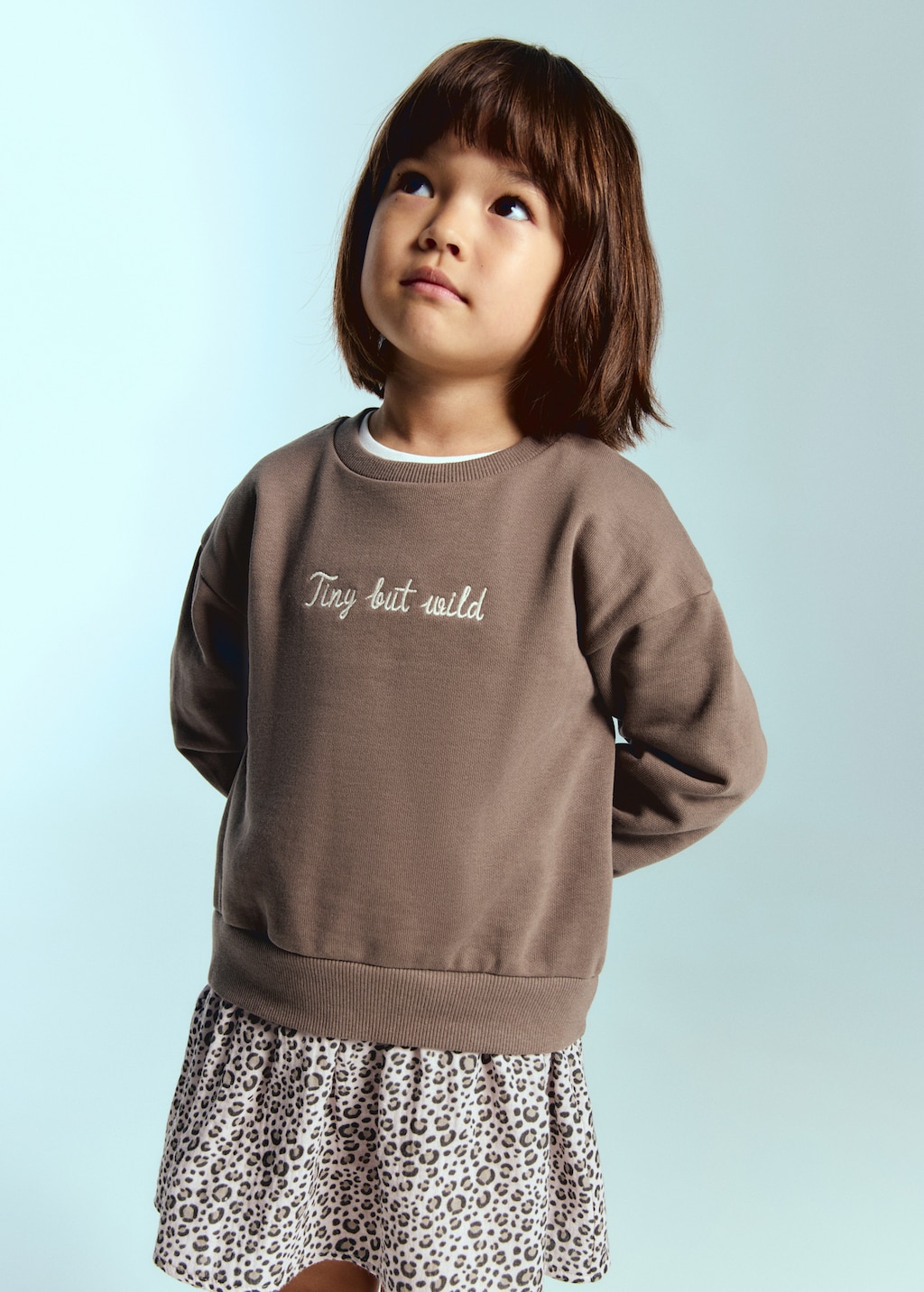 Leopard-print sweatshirt dress