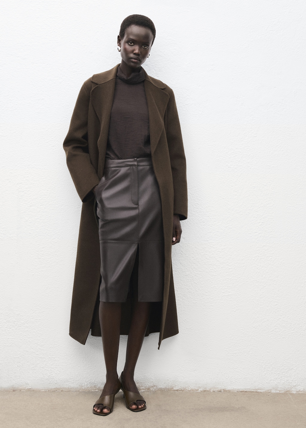 Mango Handmade wool coat with belt