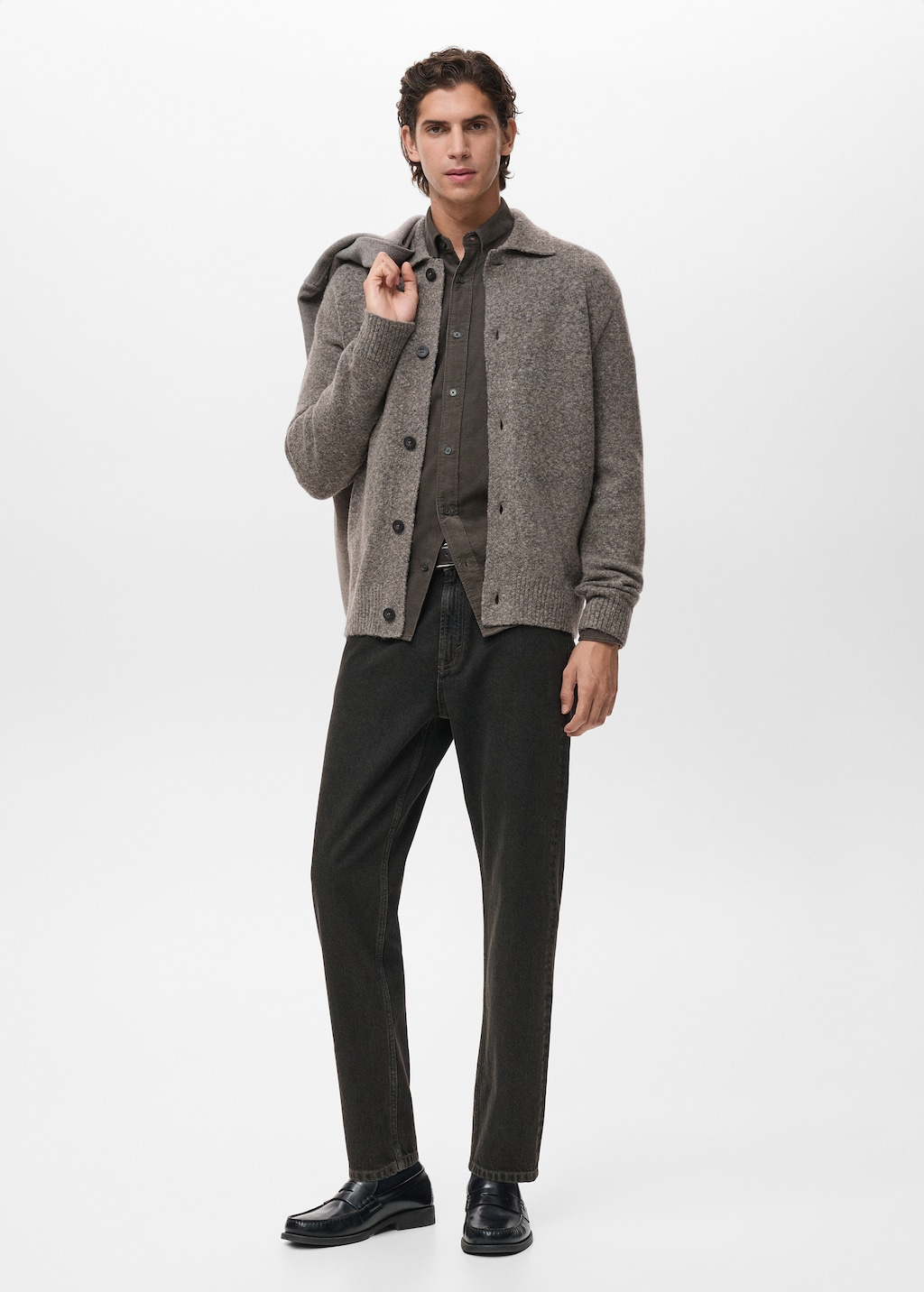 Knitted wool blend cardigan