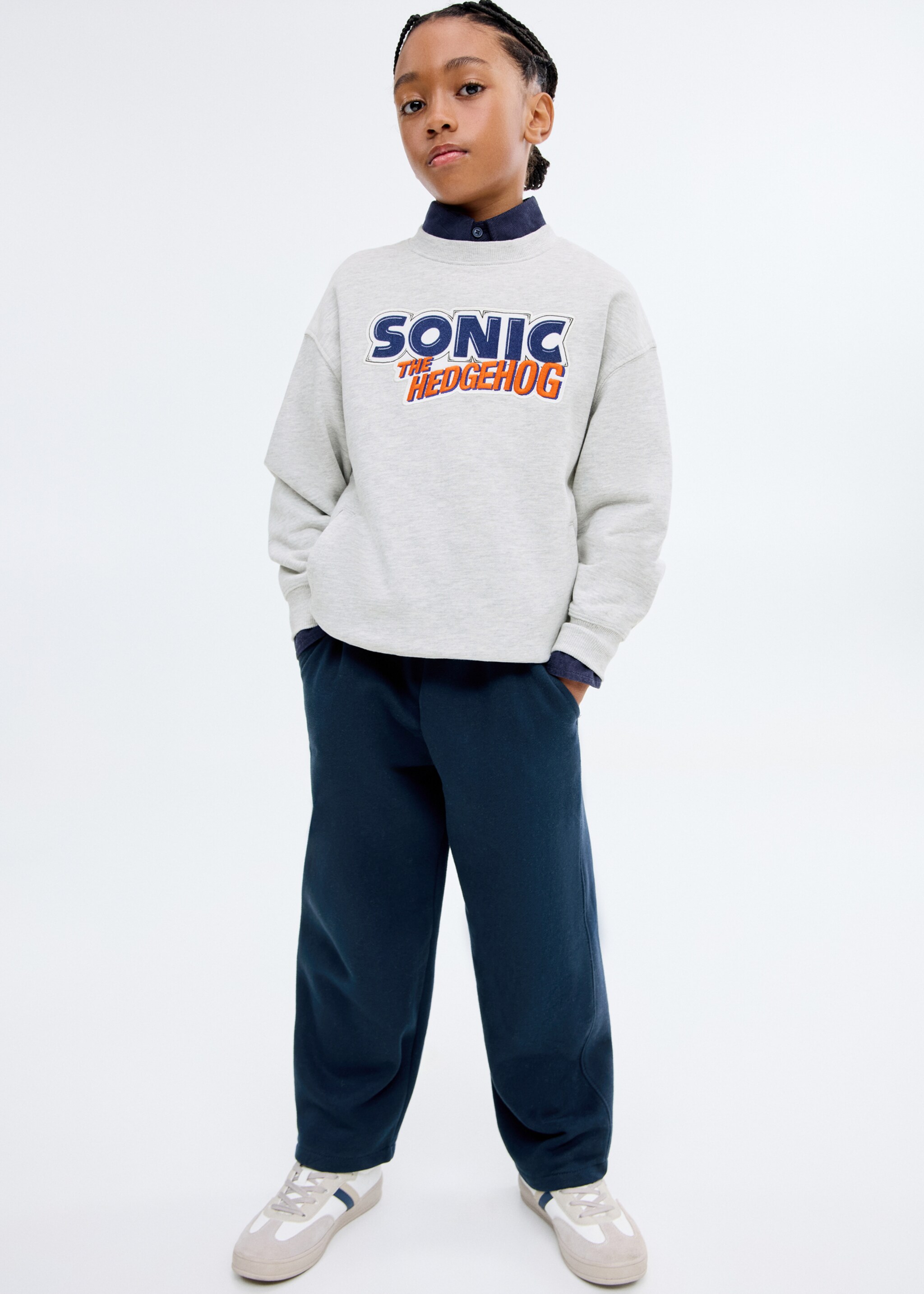 Cotton joggers with elastic waist - General plane, Navy. Ref: 17077898-00.