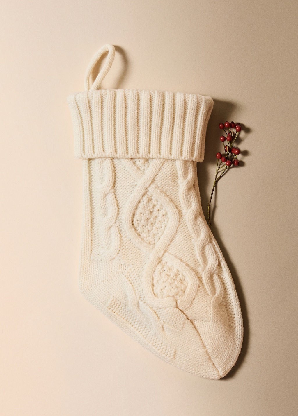 Cable-knit Christmas stocking