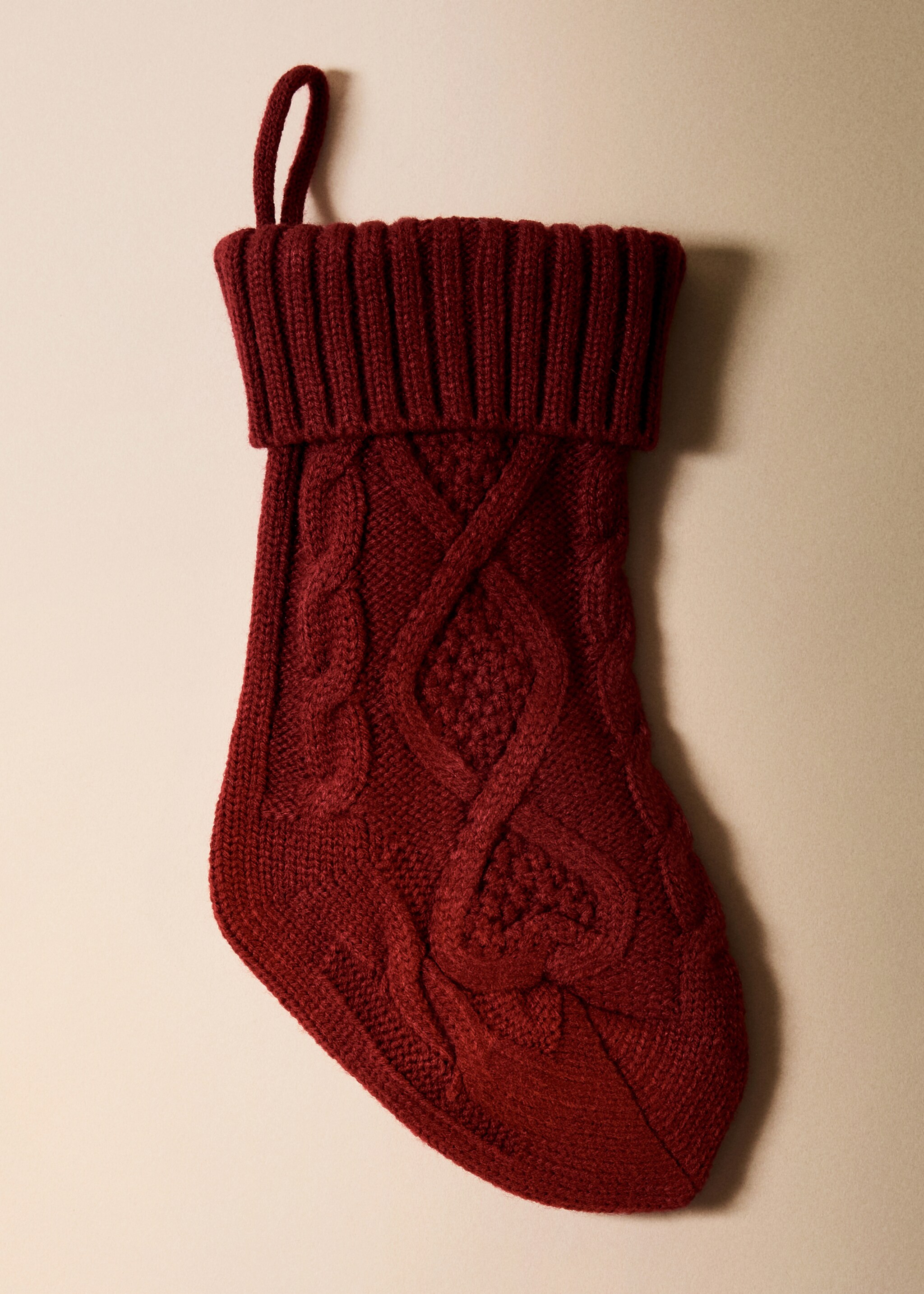 Flätad julstrumpa - Allmän bild, Röd. Ref: 17077902-00.