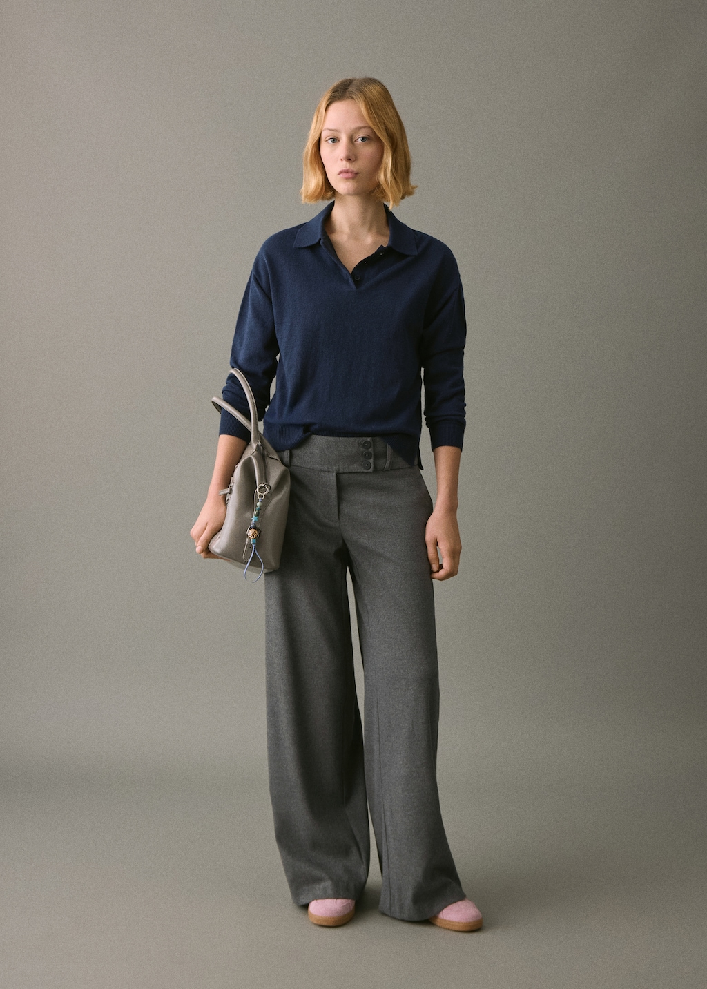 Straight-fit suit pants